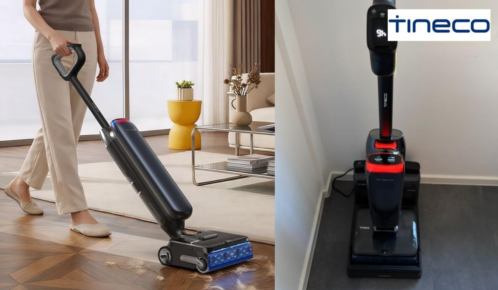 Tineco Saugwischer als Lifestyle Bild und Produktbild aus Test.