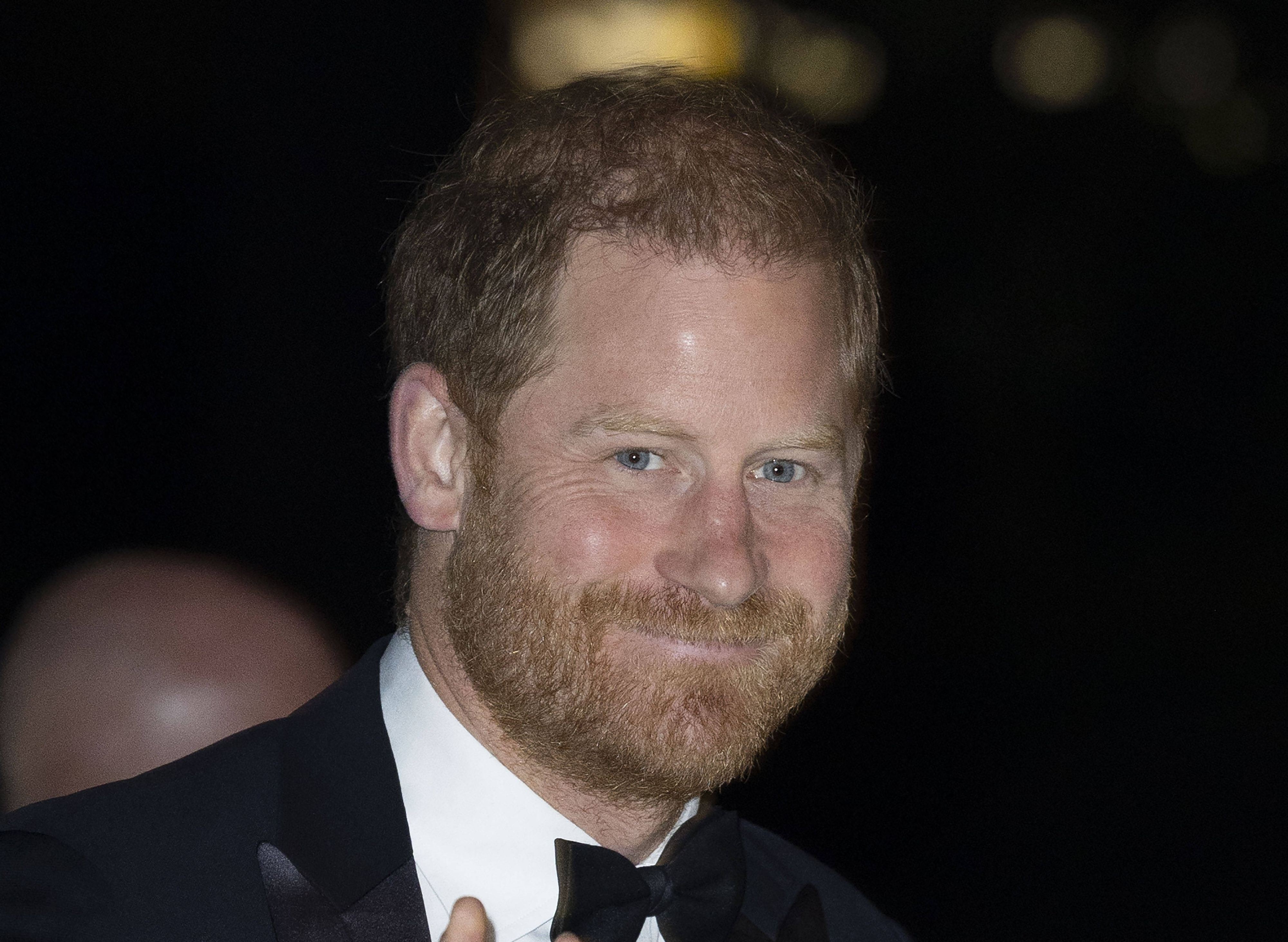 Prinz Harry posiert und lacht.