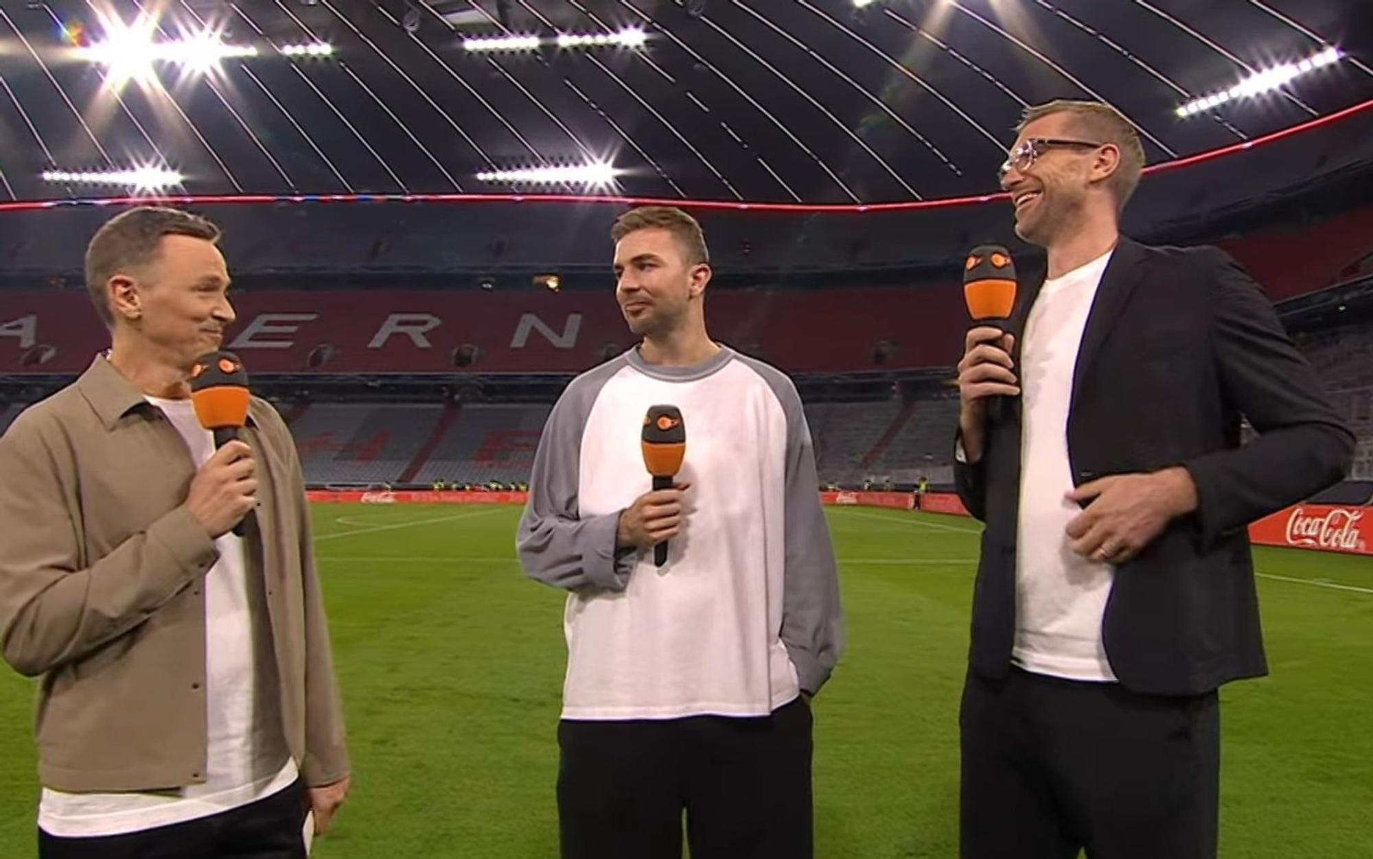Bildeten sechs Jahre lang ein tolles Team beim ZDF: Jochen Breyer (von links), Christoph Kramer und Per Mertesacker. (Bild: ZDF)
