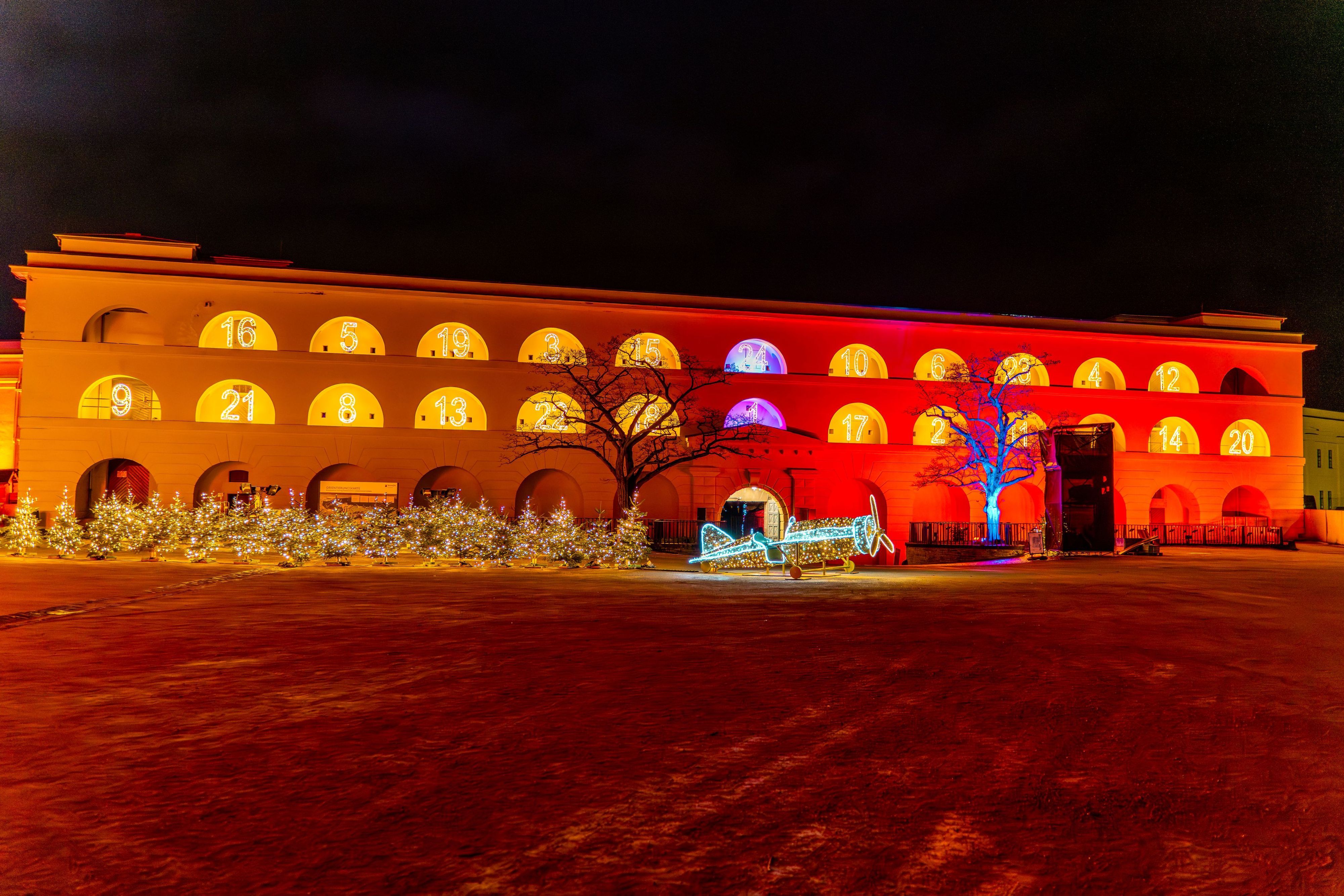 Lichtfest in der Festung Ehrenbreitstein beim Christmas Garden Koblenz.