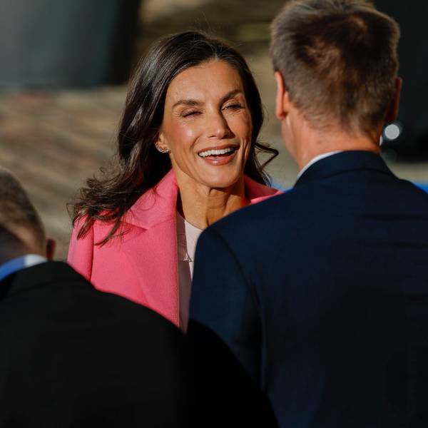 Königin Letizia von Spanien bei ihrer Ankunft im Präsidentenpalast in Helsinki.