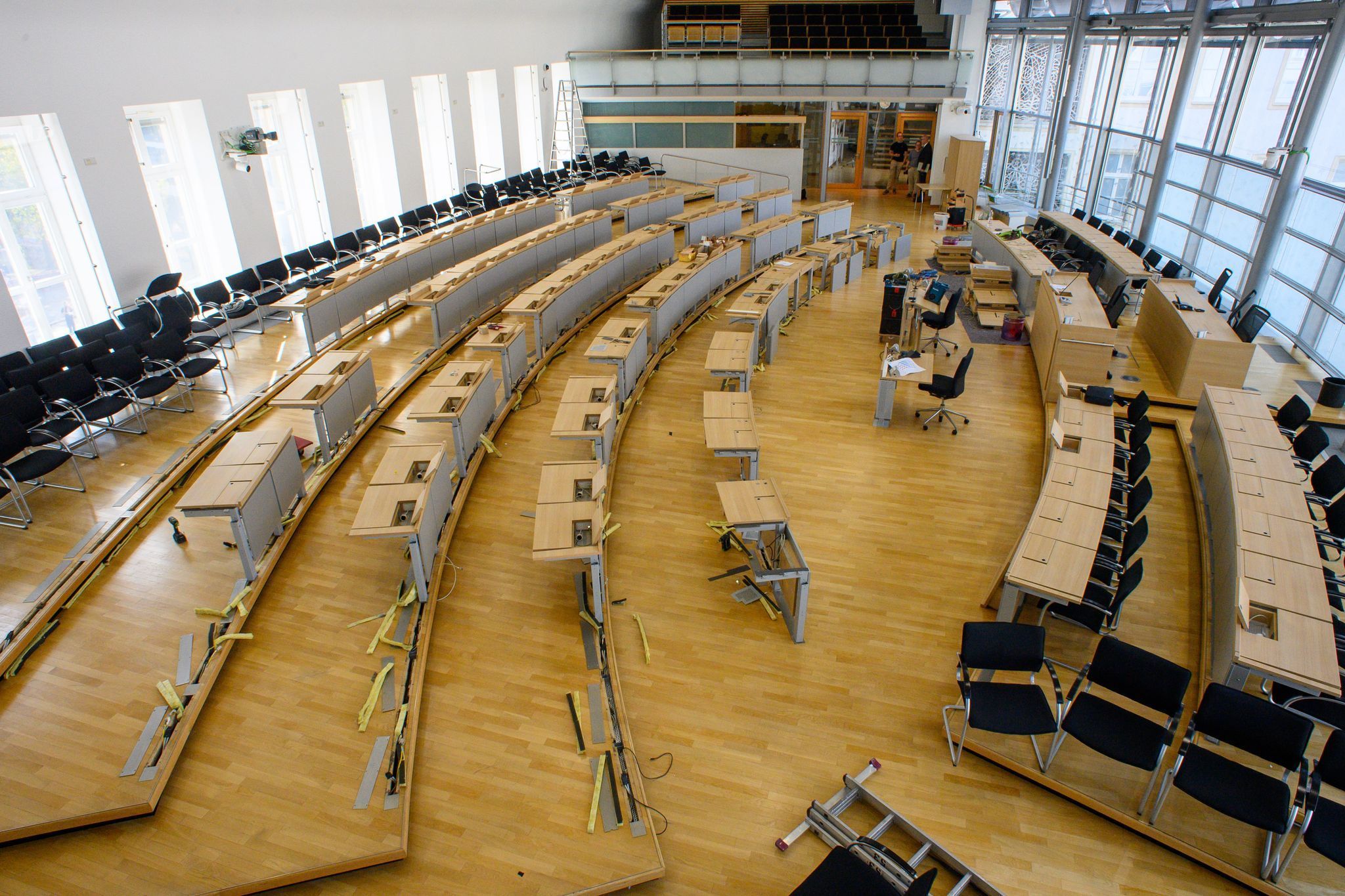 Umbau im Plenarsaal des Landtags von Sachsen-Anhalt