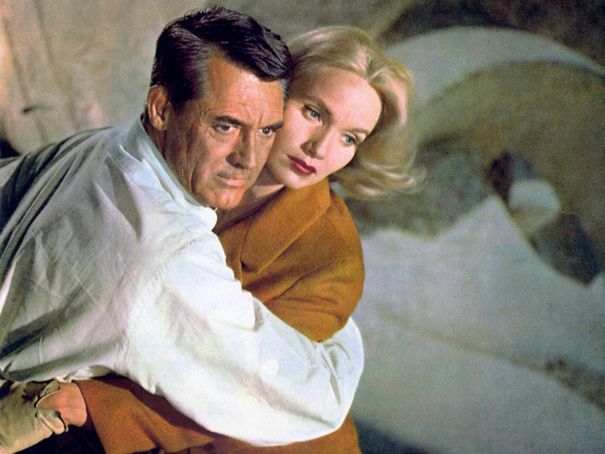 Cary Grant & Eva Marie Saint Characters: Roger O. Thornhill & Eve Kendall Film: North By Northwest USA 1959 Director: Alfred Hitchcock 17 July 1959