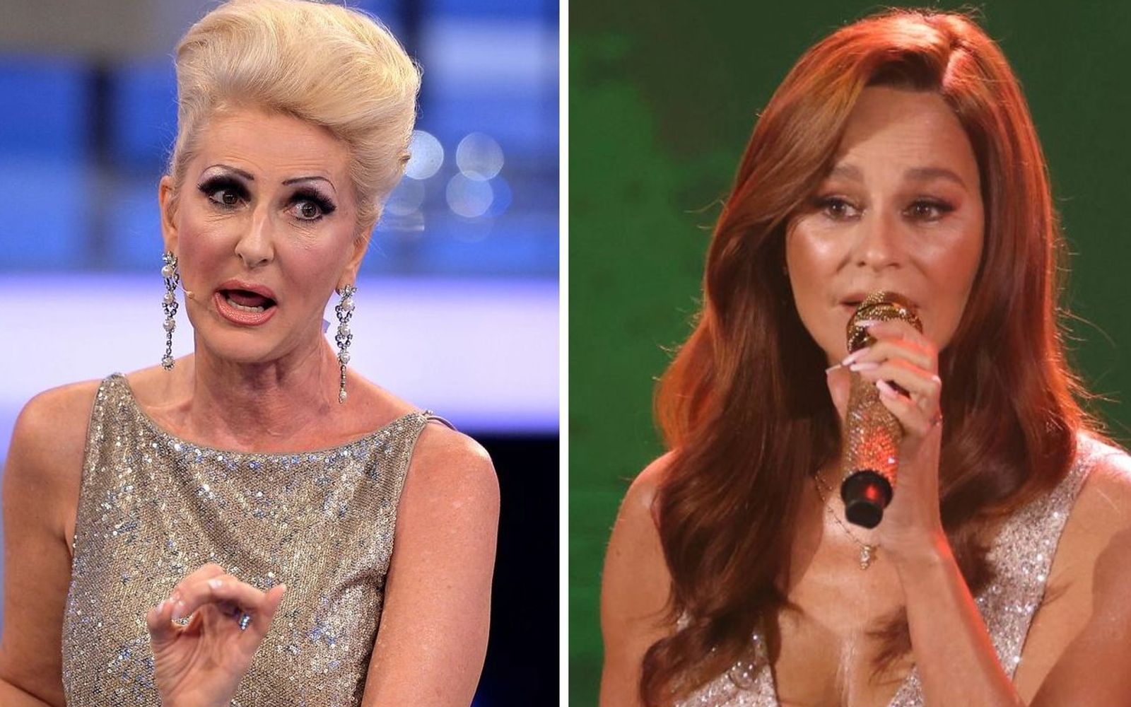Désirée Nick (links) stichelt gegen Andrea Berg. (Bild: 2016 Getty Images/Sascha Steinbach / 2024 Getty Images/Gerald Matzka)