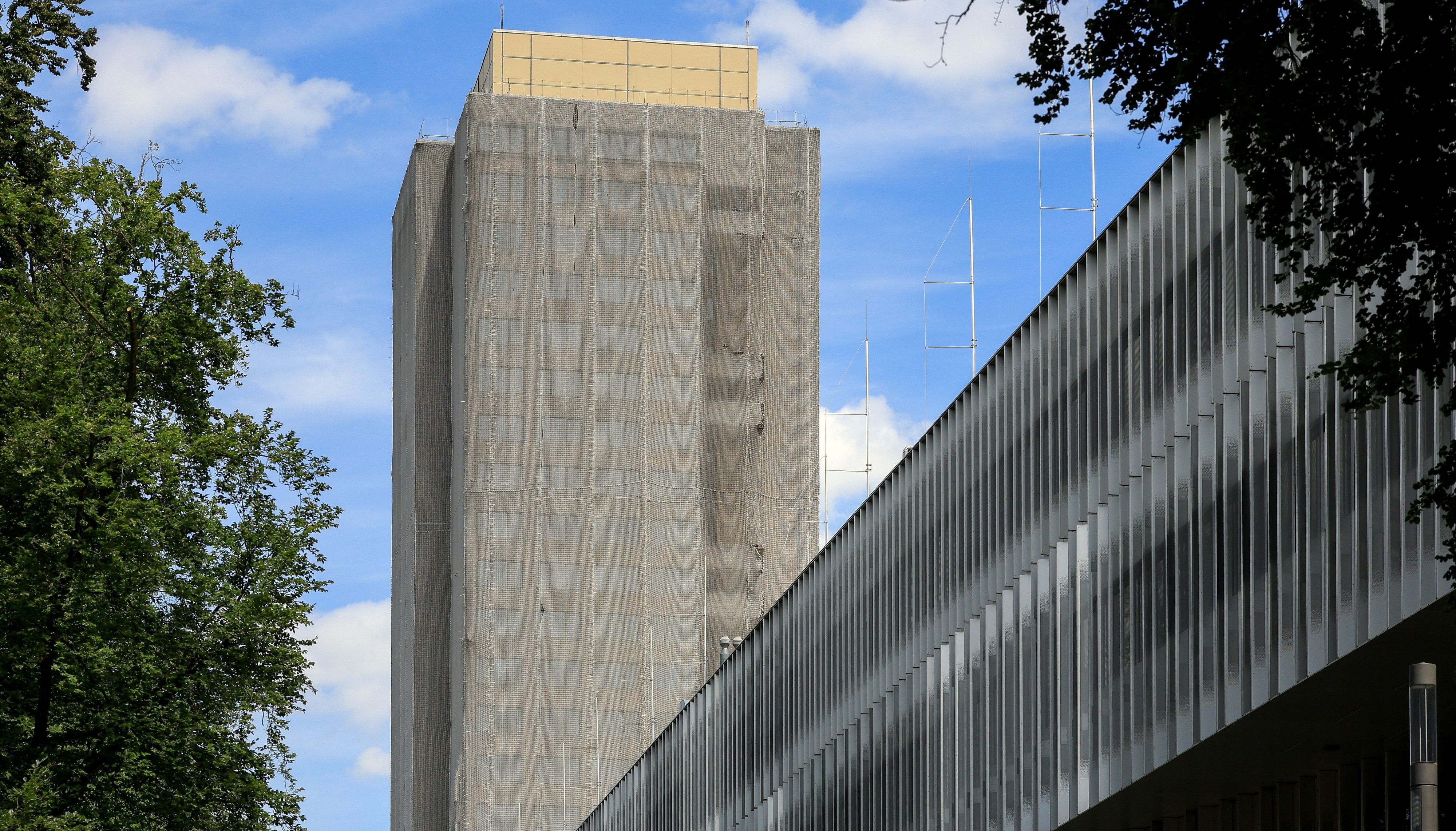 Der Wohnturm des Kölner Studierendenwerkes an der Spoho im Juni 2024