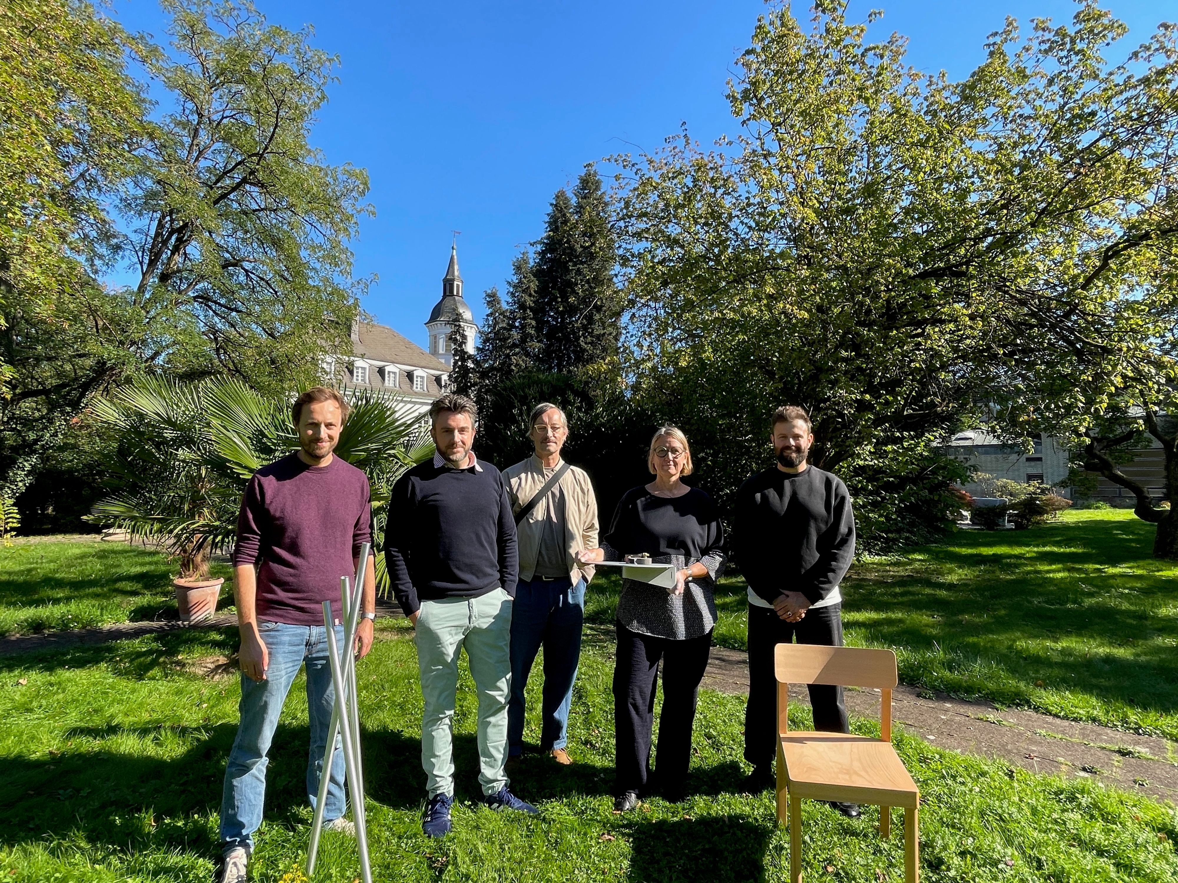 v.l. Peter Otto Vosding (Industrie Design), Christian Heufelder (Kurator), Marc Röbbecke (Heimatdesign), Nina Ruthe (Designerin), Alexander von Dombois (Designer).