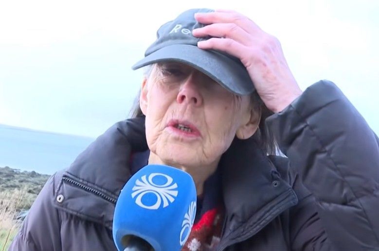 Die frischgebackene Preisträgerin Anne Carson durchgeblasen vom isländischen Wind