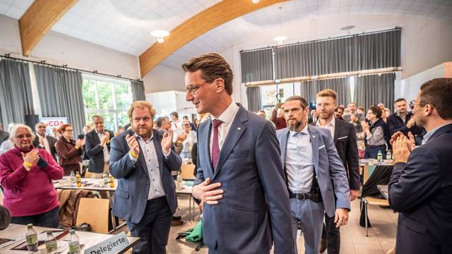 CDA-Landesdeligiertenkonferenz Bürgerhalle Wiesdorf mit Dennis Radtke, Hendrik Wüst und Daniel Scheen-Pauls, Bild: Ralf Krieger