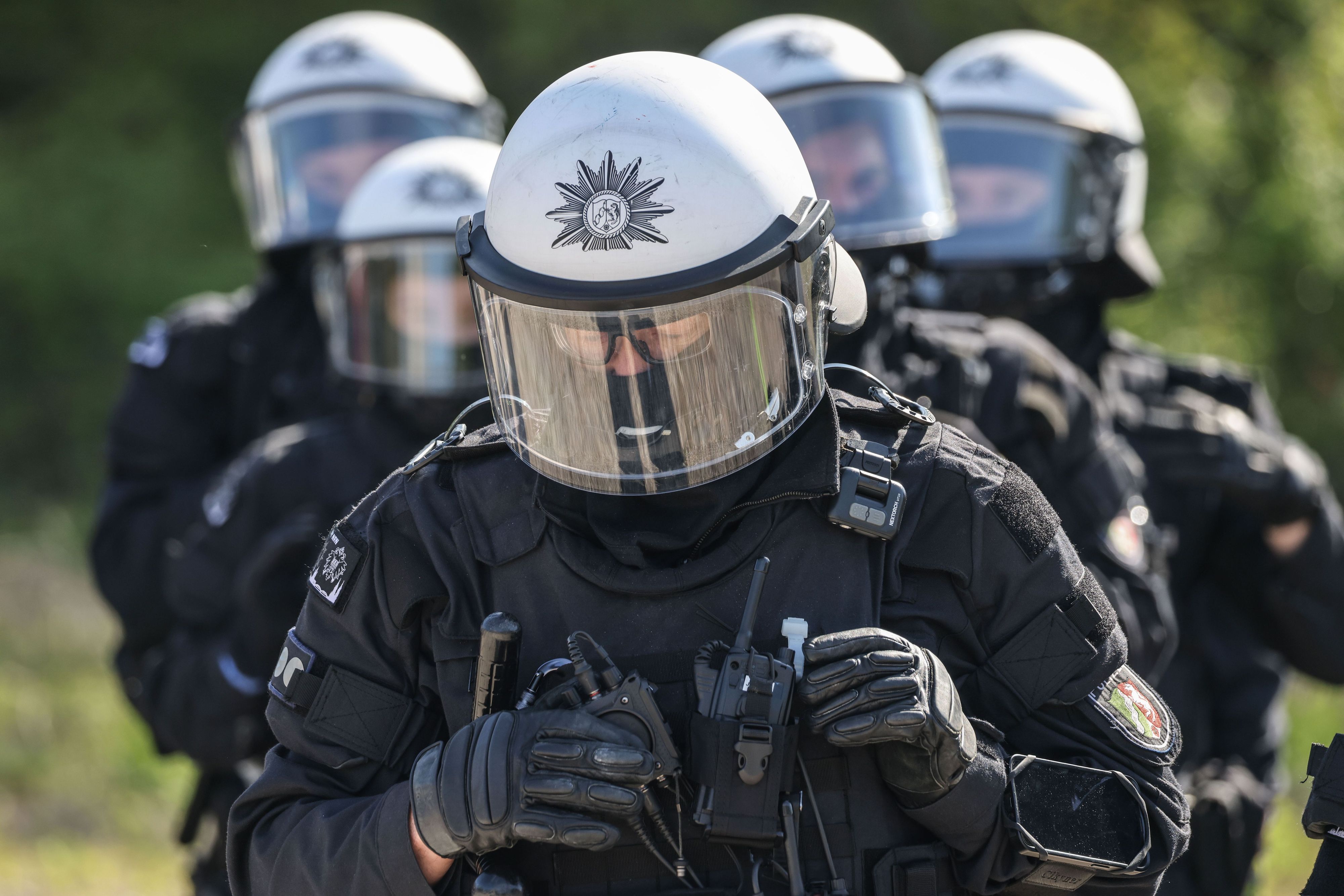 Einsatzkräfte der Bereitschaftspolizei. (Archivbild)