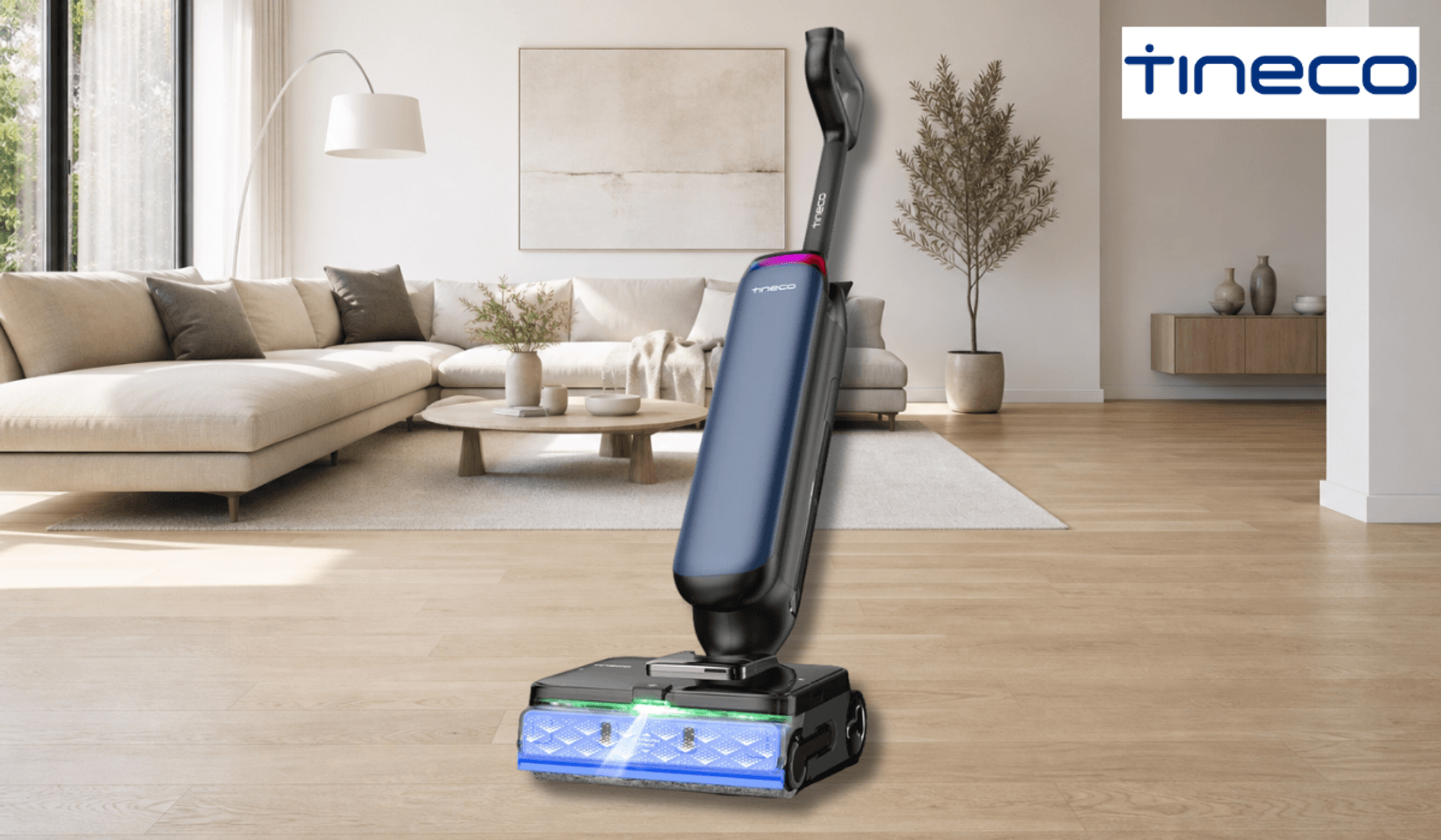 Tineco Saugwischer als Lifestyle Bild und Produktbild aus Test.