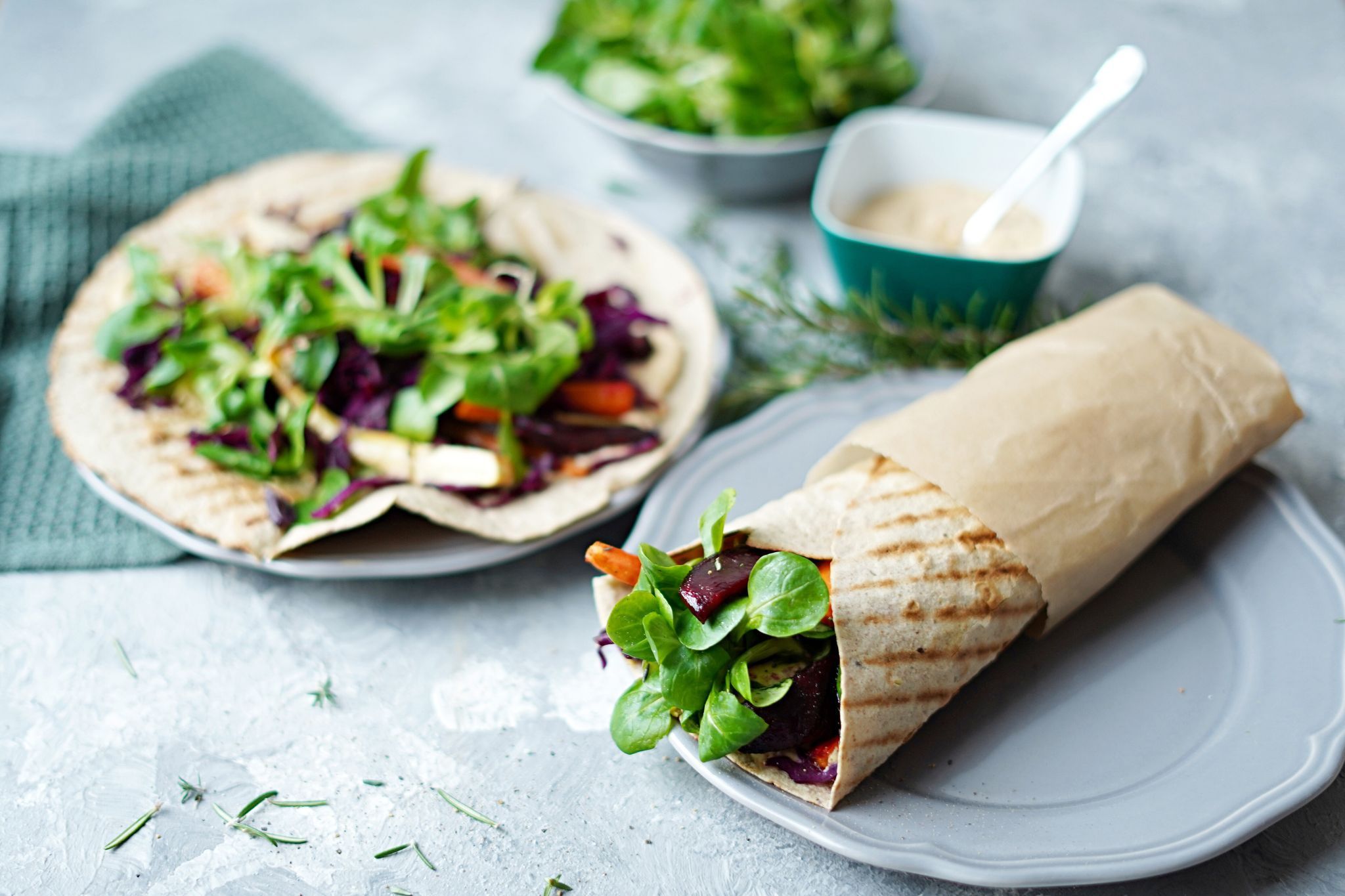 Wraps mit Feldsalat