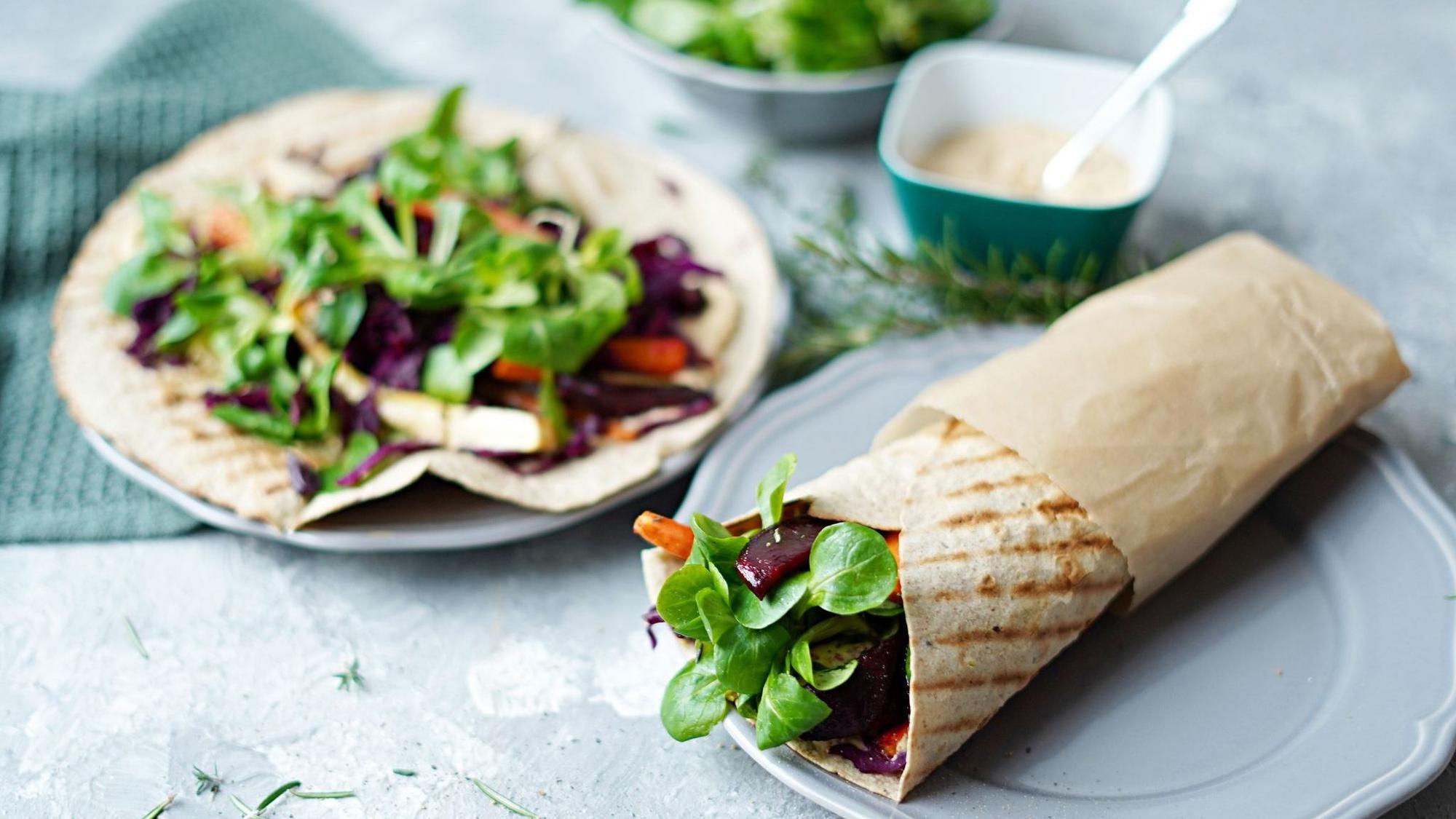 Wraps mit Feldsalat