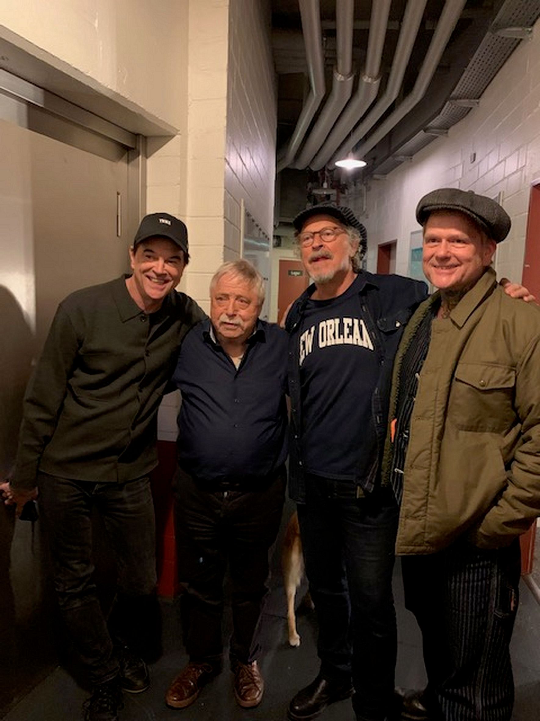 Backstage v.l. Campino, Wolf Biermann, Wolfgang Niedecken, Andreas von Holst, genannt Kuddel.