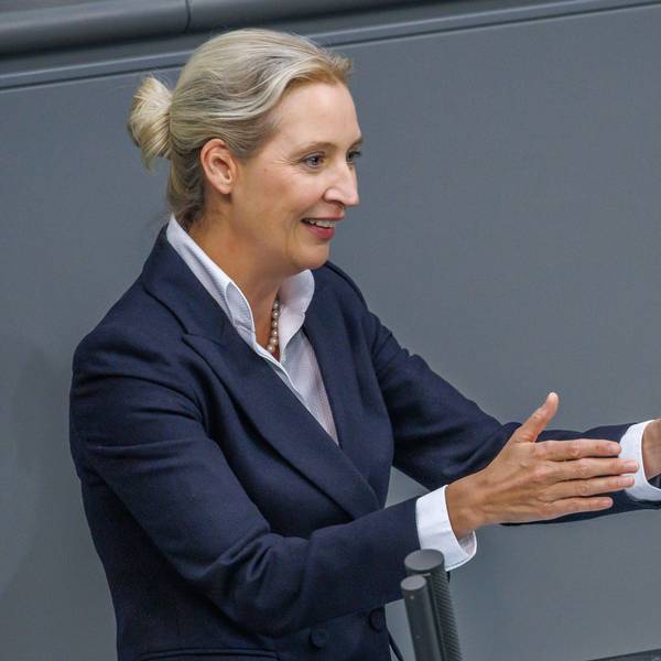 AfD-Chefin Alice Weidel während ihrer Rede im Deutschen Bundestag am 14. Oktober.