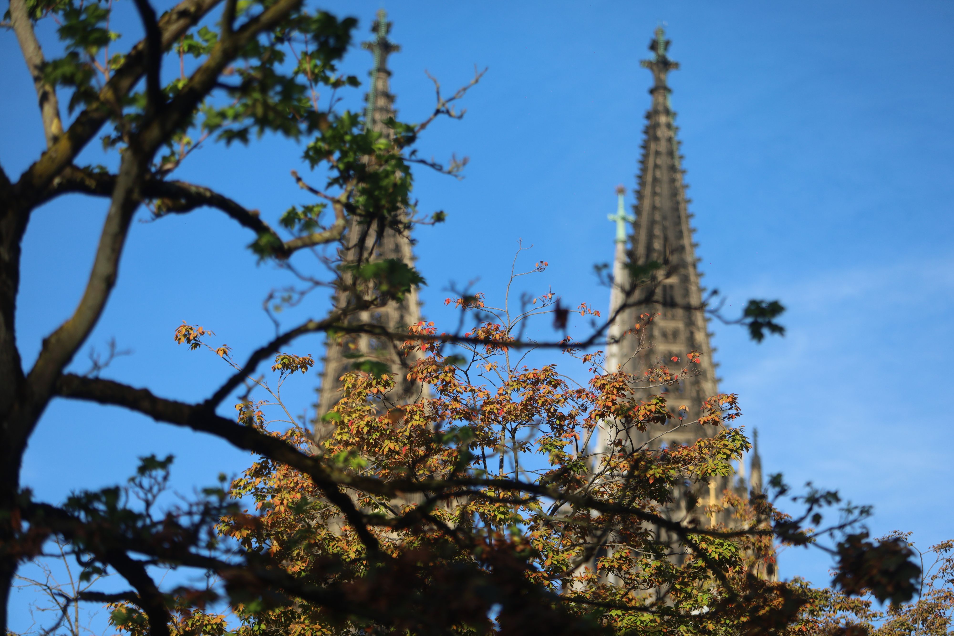 Blauer Himmel über Köln.