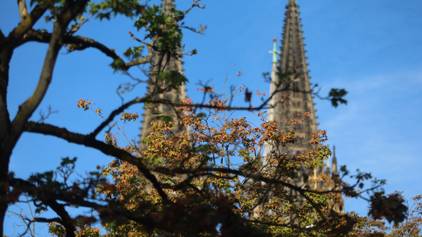 Blauer Himmel über Köln.