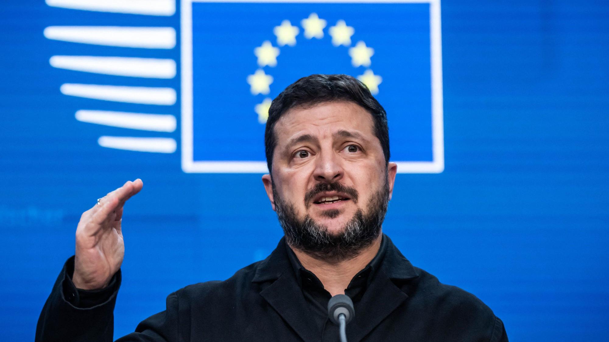 Wolodymyr Selenskyj, Präsident der Ukraine, spricht bei einer Pressekonferenz. (Archivbild)