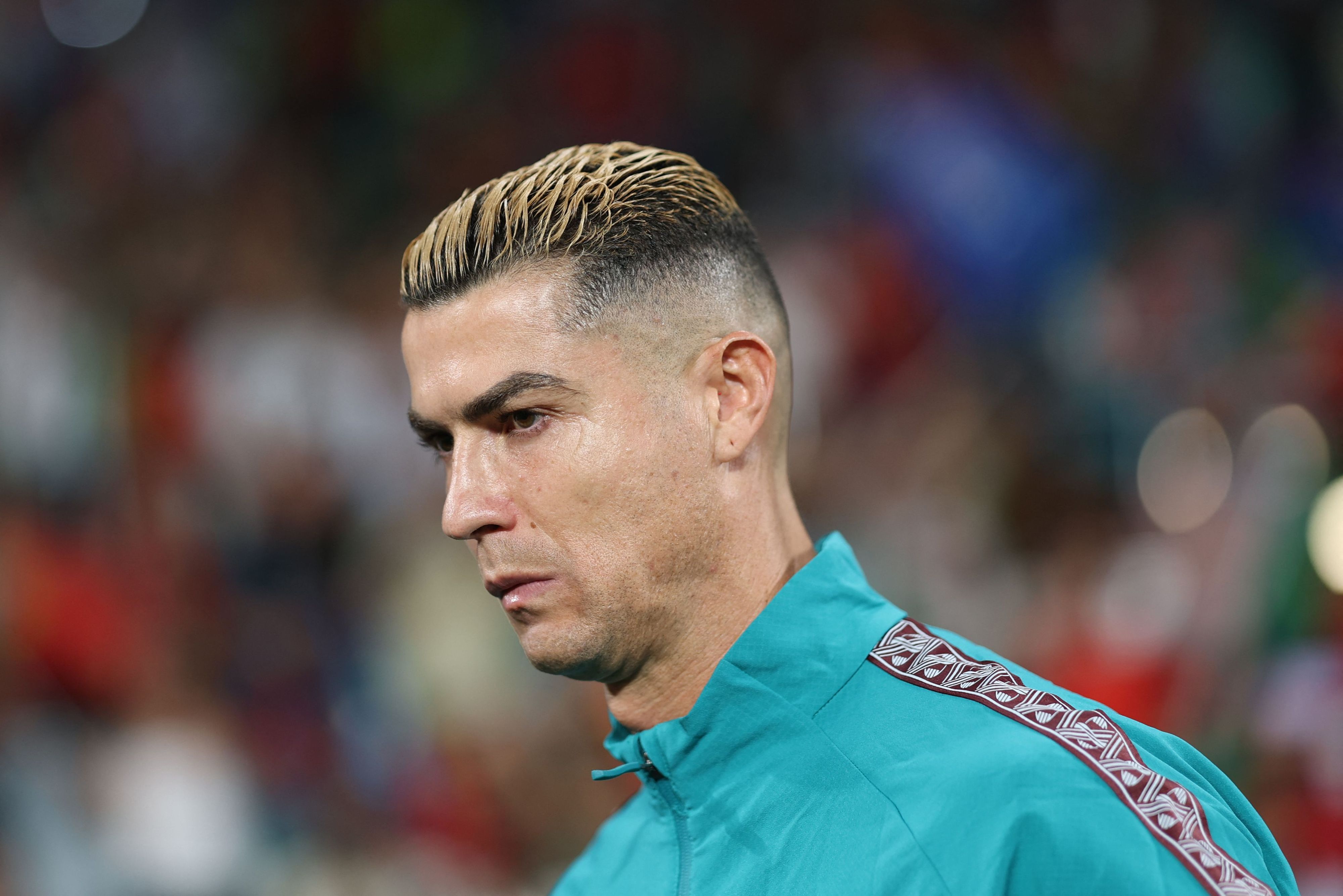 Cristiano Ronaldo mit angesäuerter Miene.