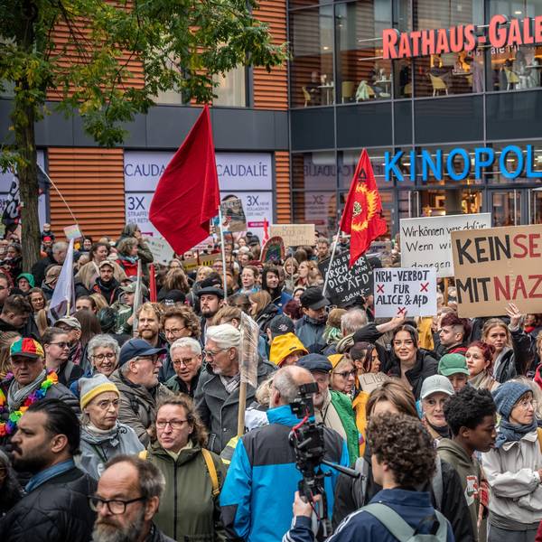 Mehr als 1000 Menschen gingen gegen die AfD auf die Straße.