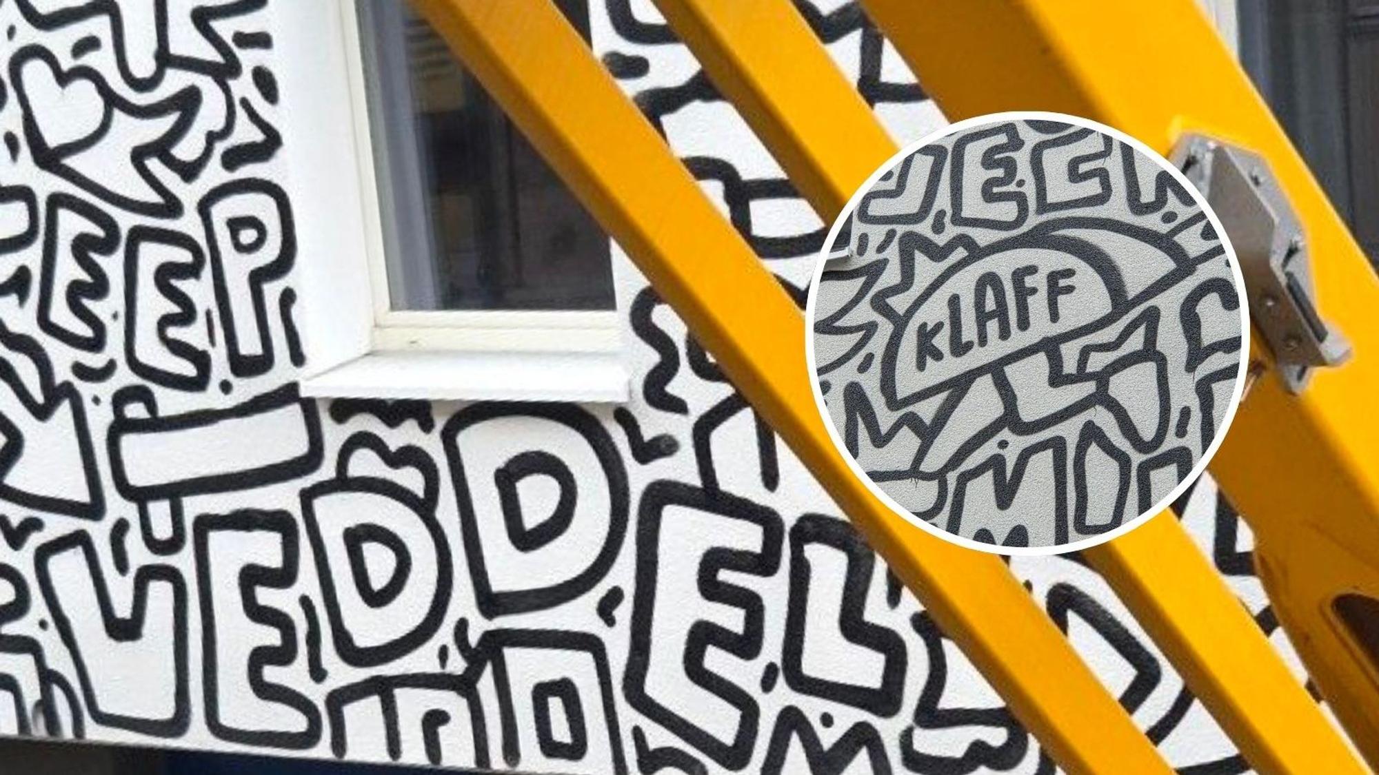 „Veddel“ und „Klaff“ standen kurz an der Wand eines Kölner Hostels.