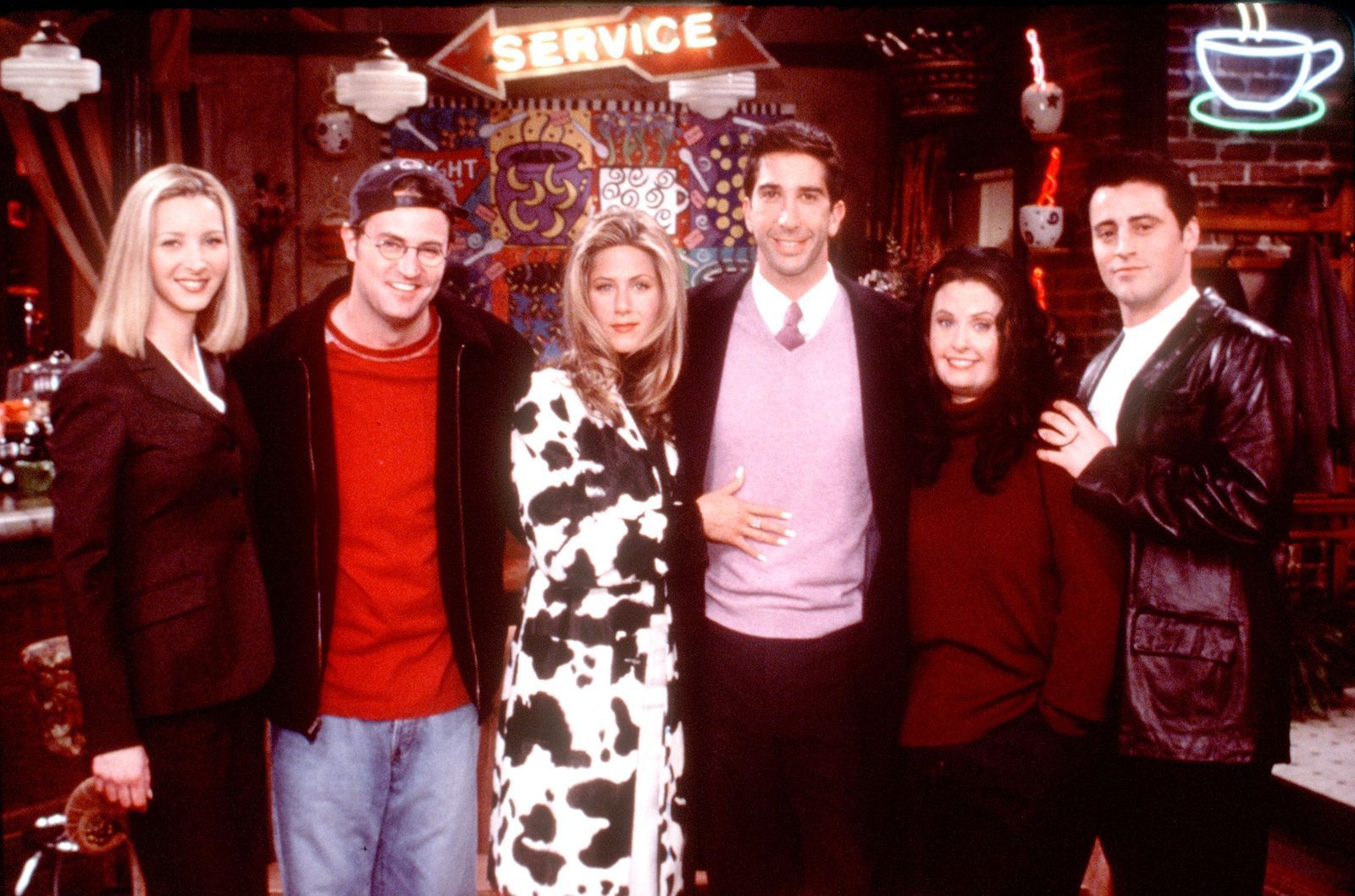 Lisa Kudrow (von links), der 2023 verstorbene Matthew Perry, Jennifer Aniston, David Schwimmer, Courteney Cox Arquette und Matt Leblanc waren die Gesichter der Sitcom „Friends“.  (Bild: Getty Images)