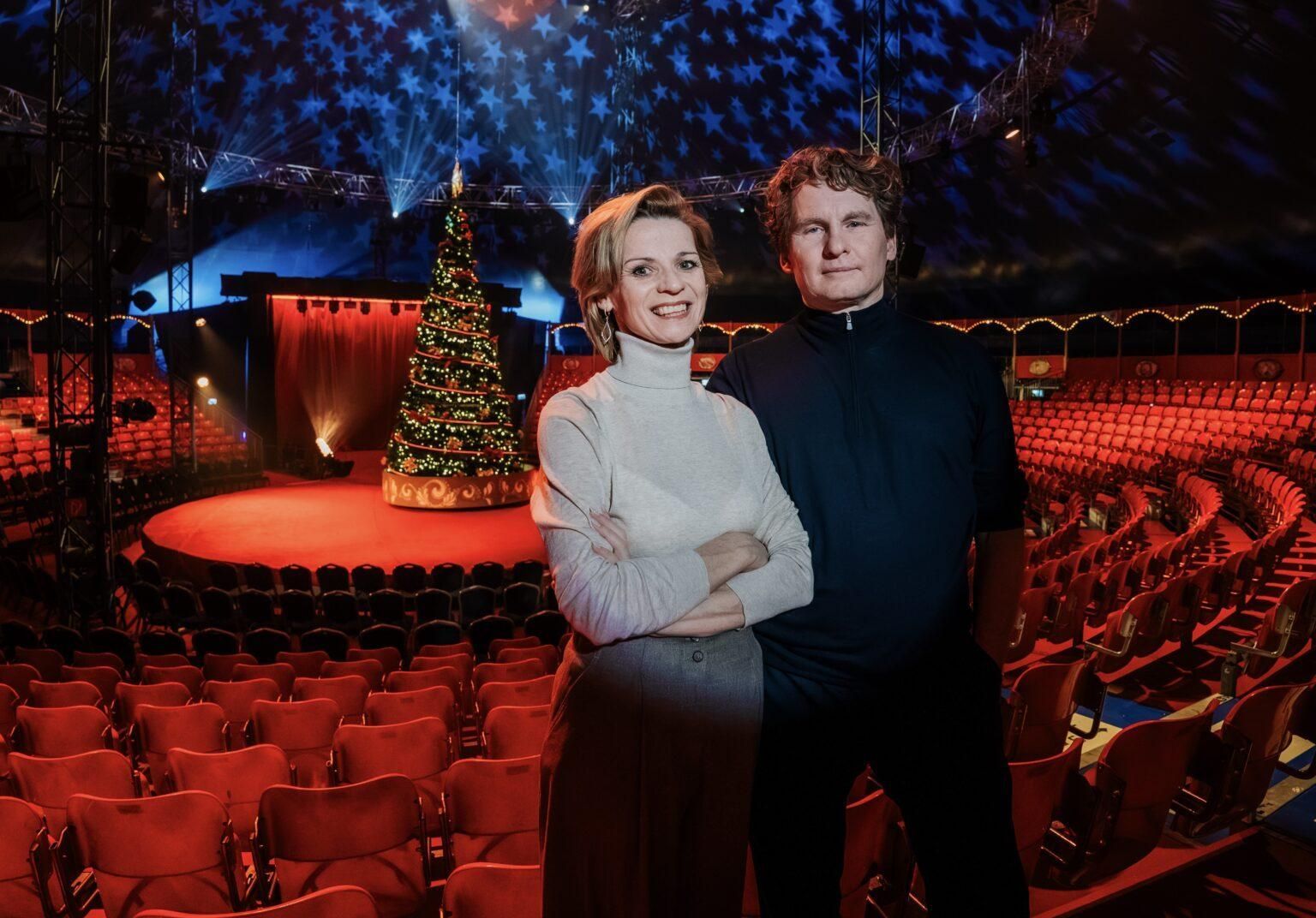 Katja und Ilja Smitt in der Manege des Weihnachtscircus