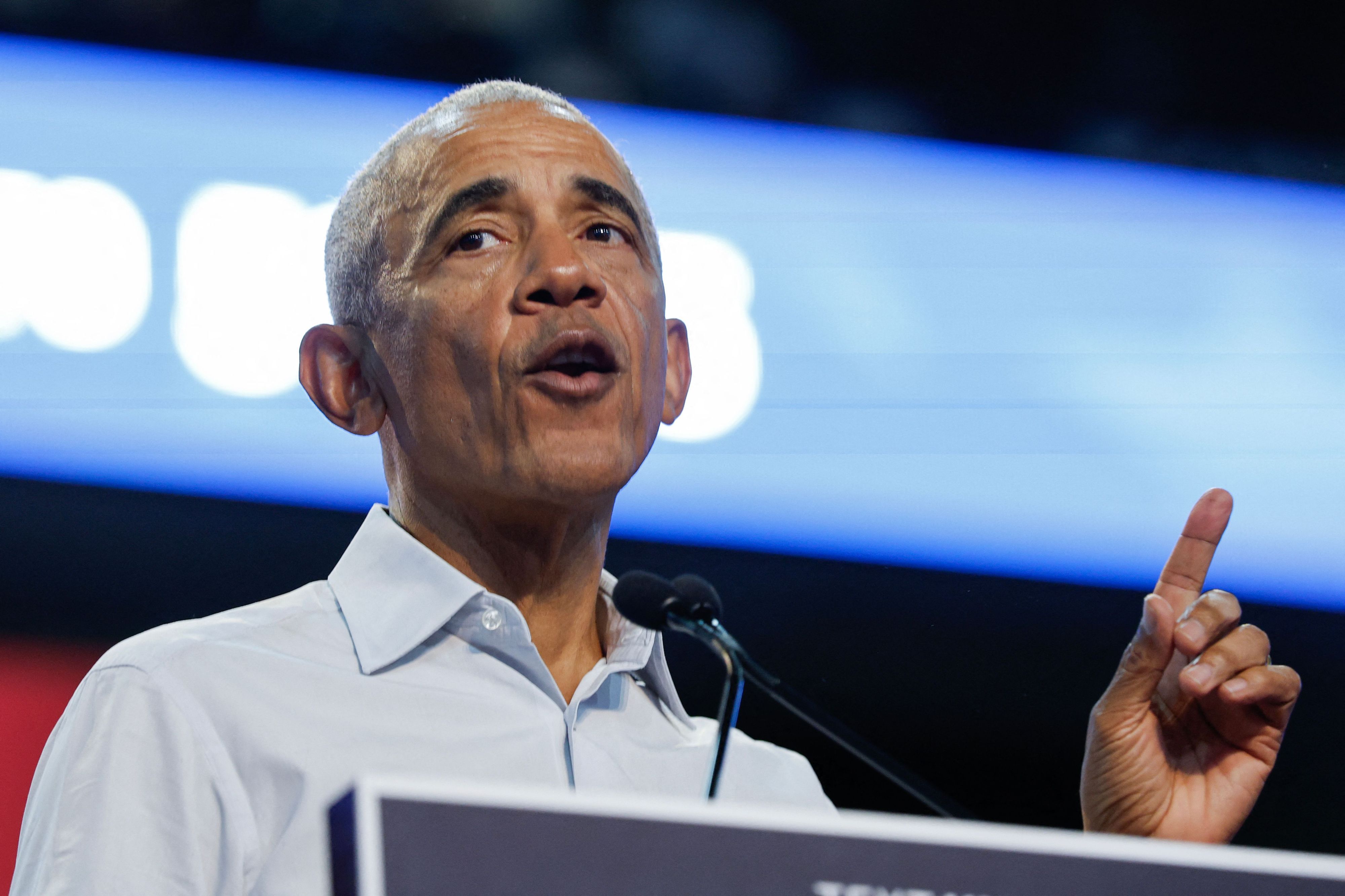 Ex-Präsident Barack Obama bei seinem Wahlkampfauftritt am Mittwoch im US-Bundesstaat Georgia.