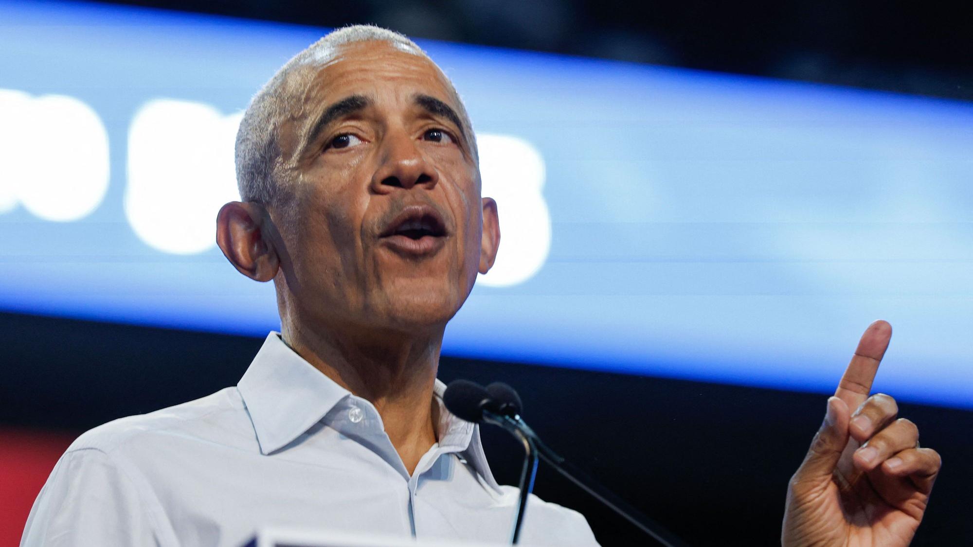 Ex-Präsident Barack Obama bei seinem Wahlkampfauftritt am Mittwoch im US-Bundesstaat Georgia.