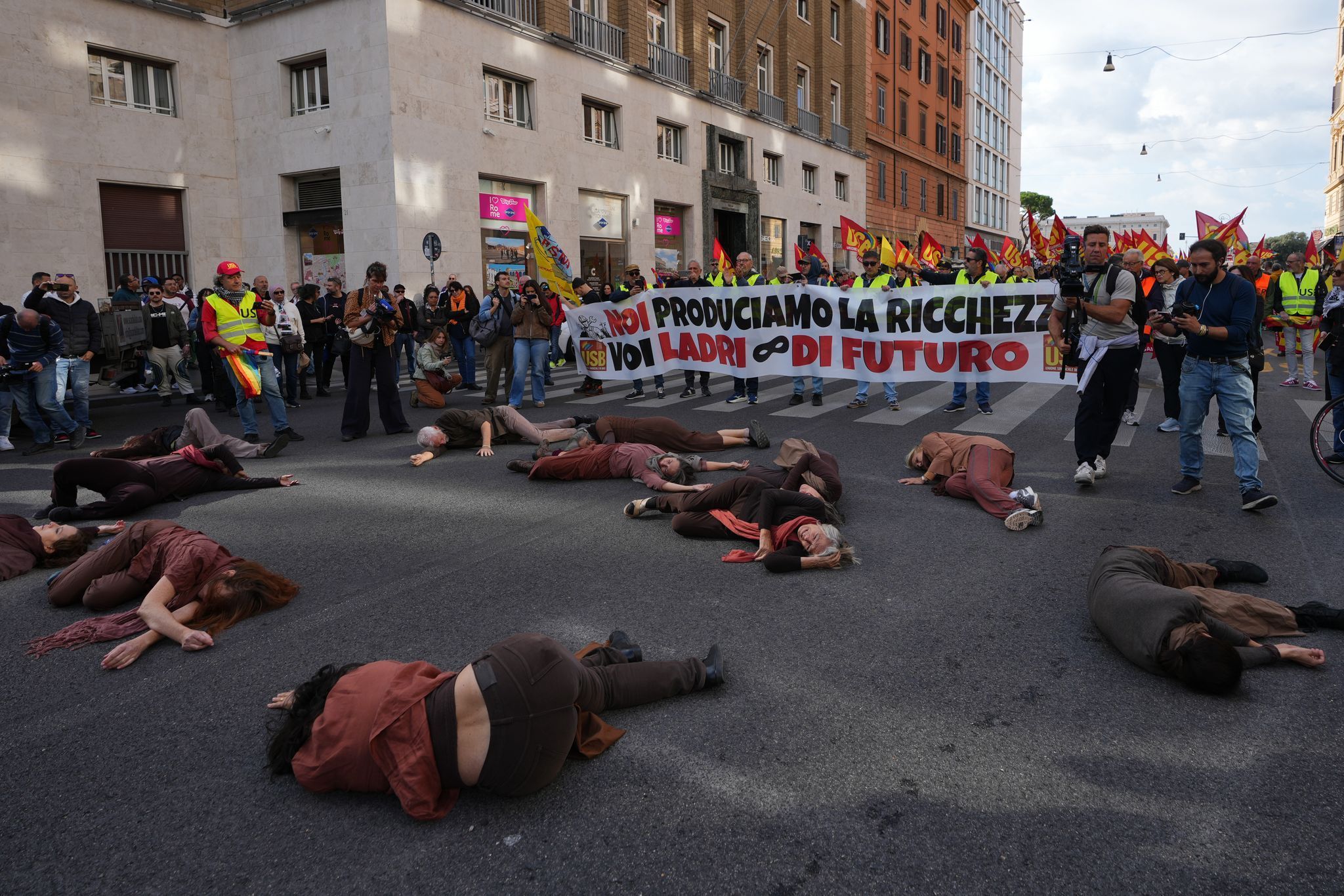 Generalstreik in Italien - Rom