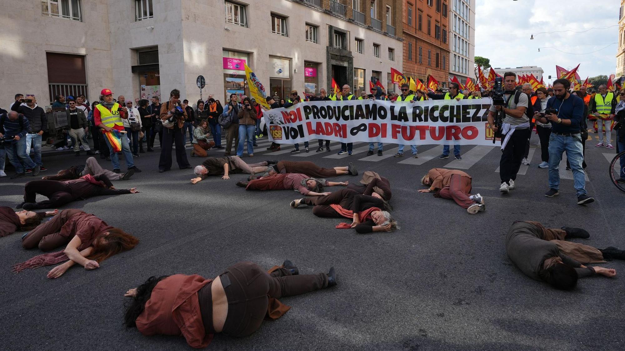Generalstreik in Italien - Rom