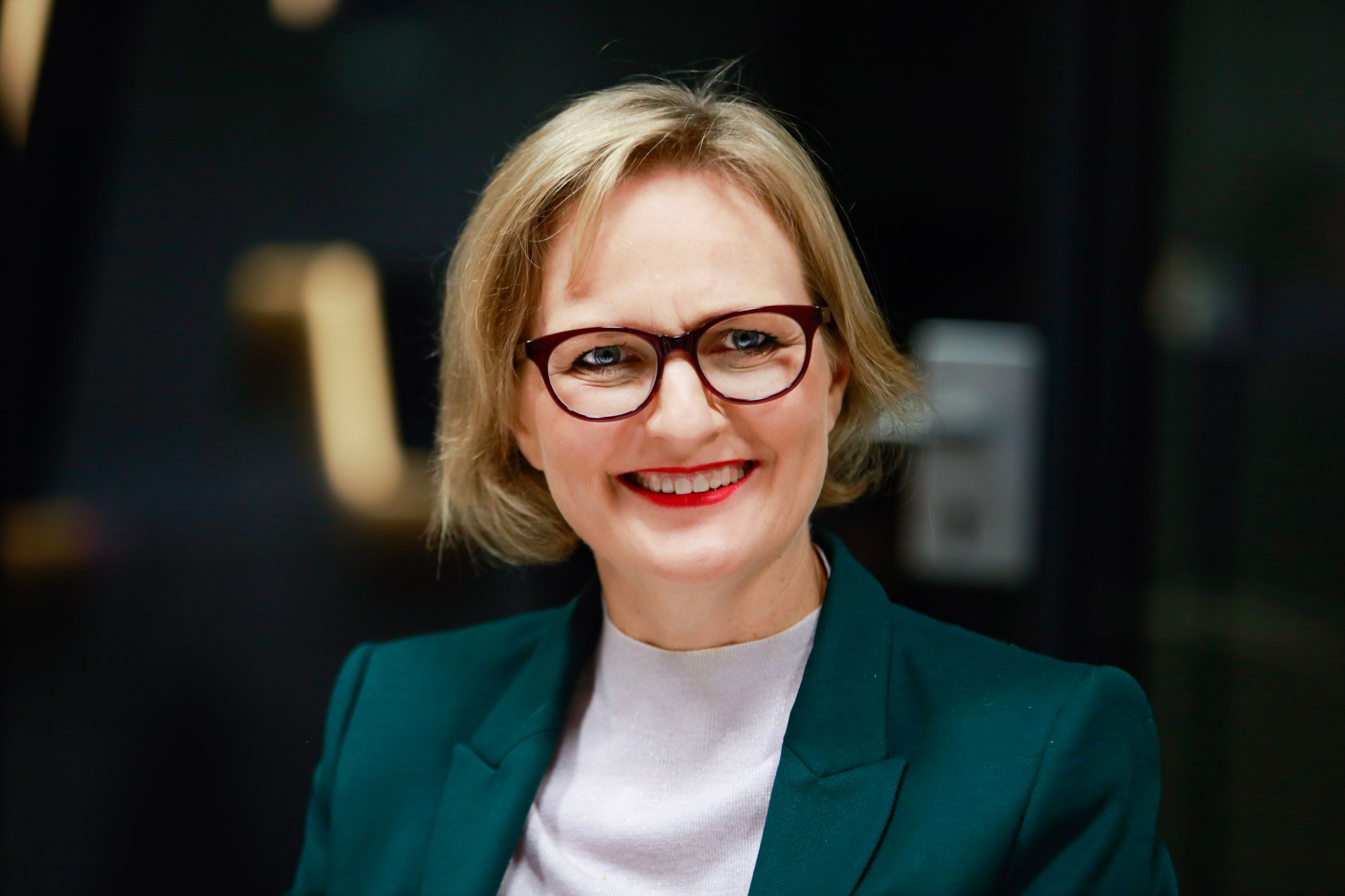 „Ich kann nachvollziehen, dass junge Menschen auf die Straße gehen“, sagt Grünen-Chefin Franziska Brantner beim Redaktionsbesuch im Neven DuMont Haus in Köln.