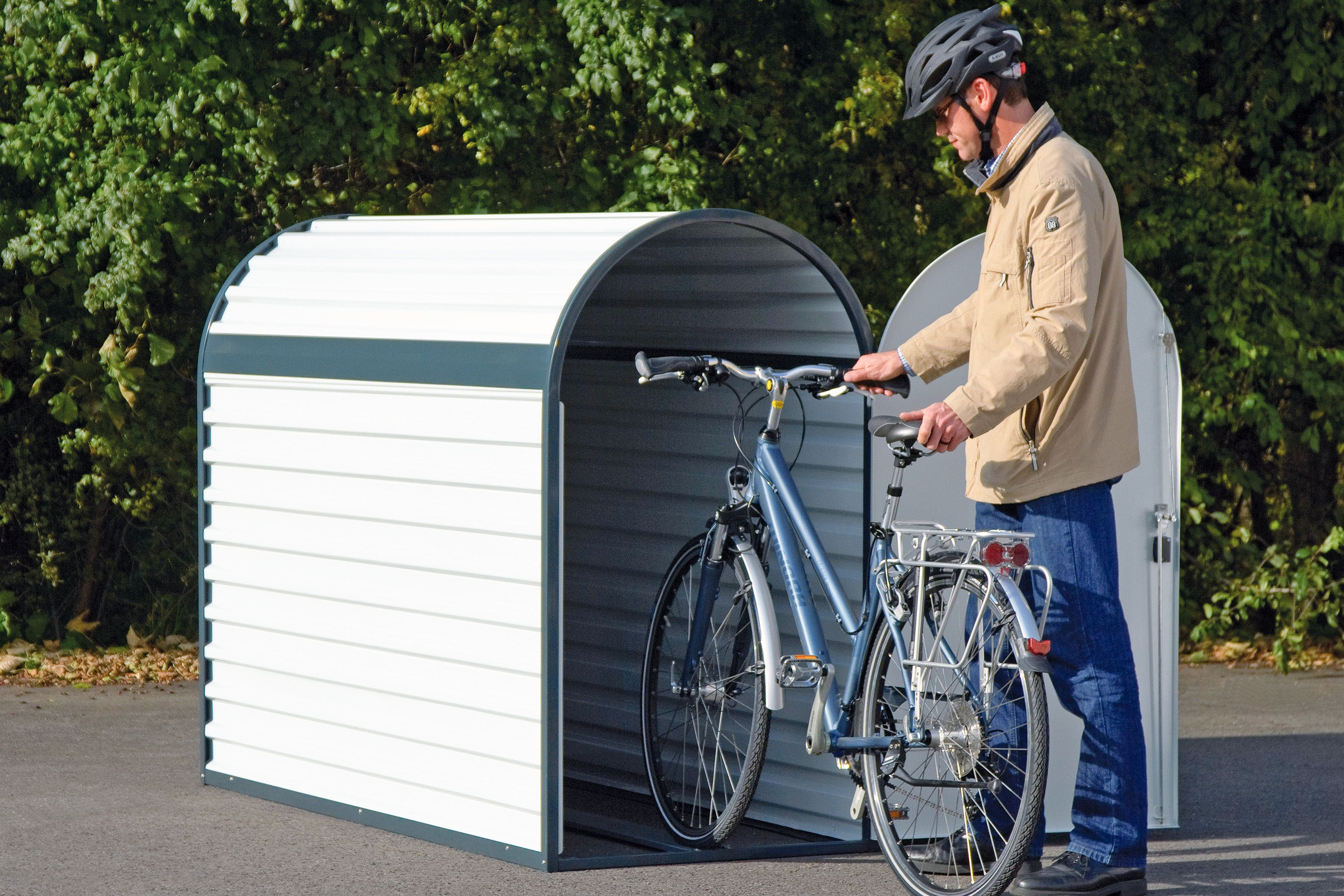 Stählerner Fahrradschuppen