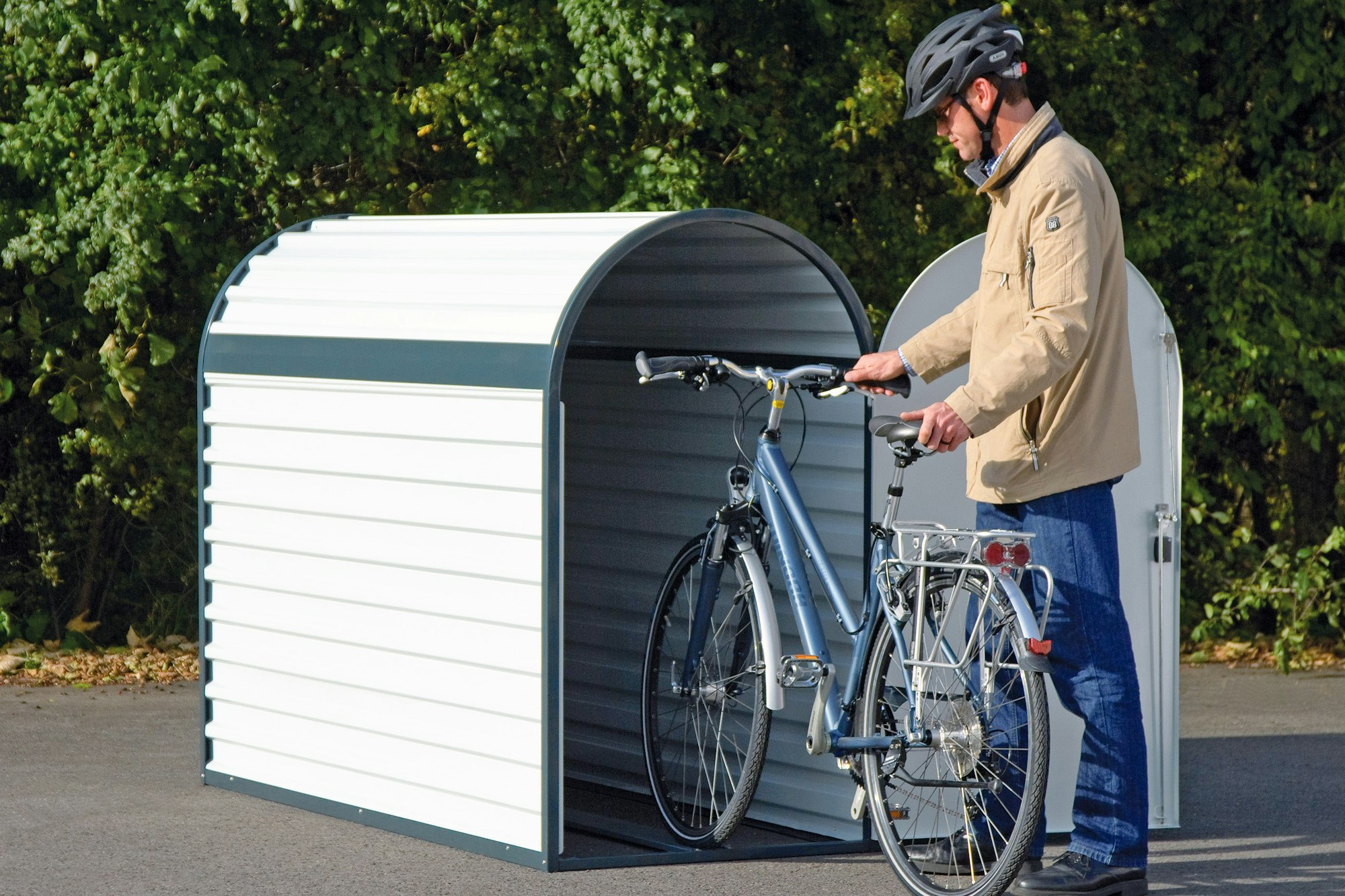 Stählerner Fahrradschuppen