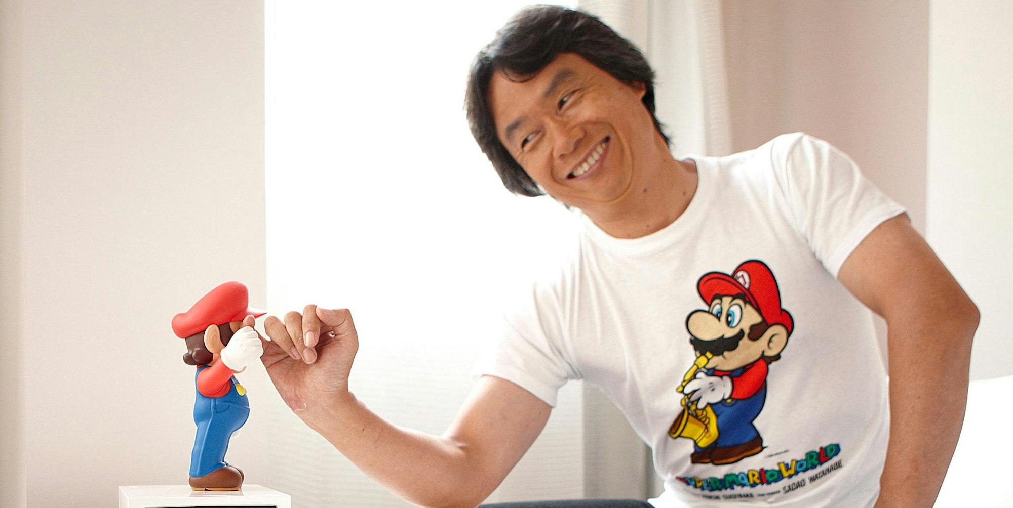 Super Mario und Erfinder Shigeru Miyamoto