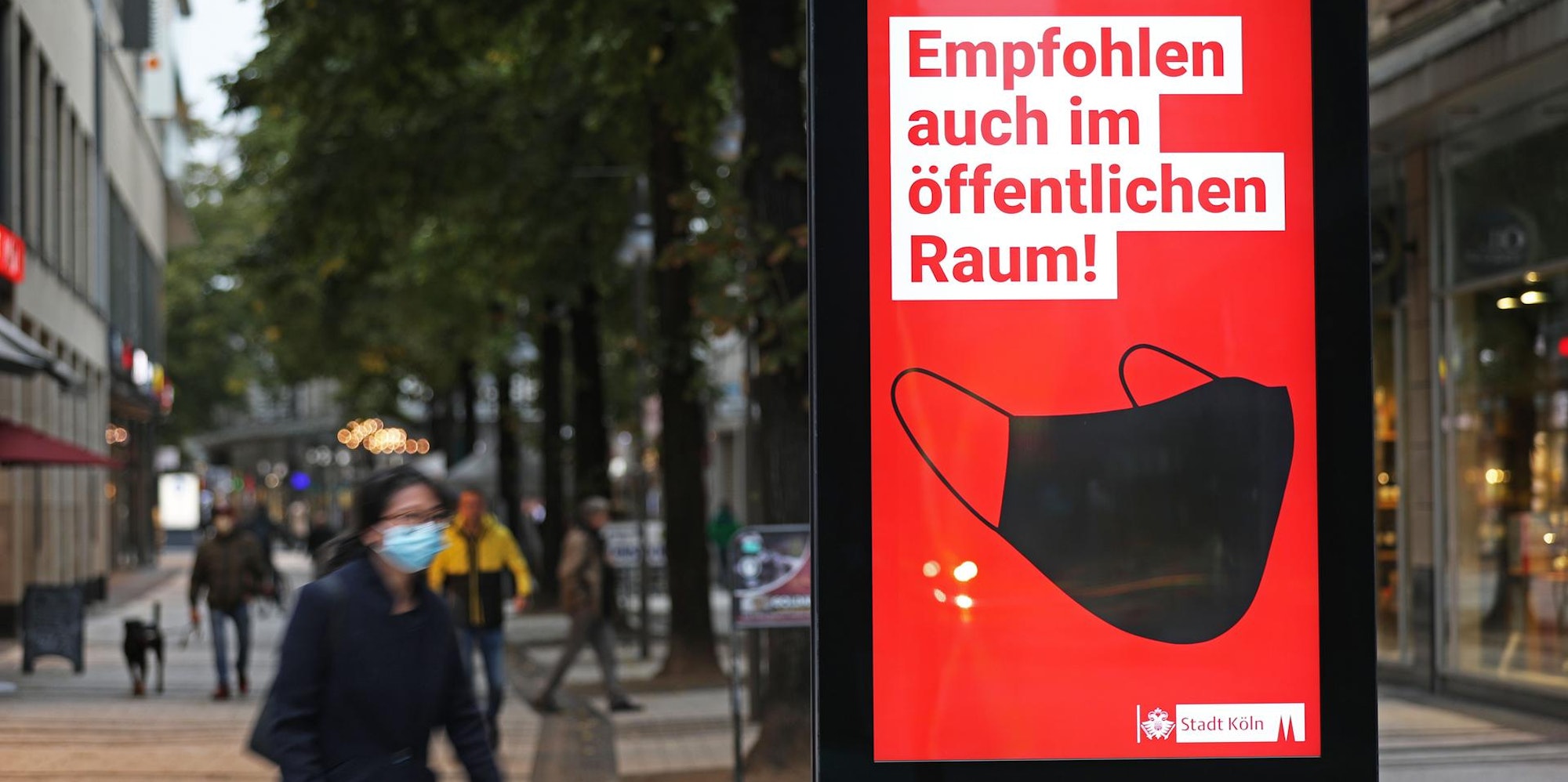 Corona Werbetafel Kölner Innenst