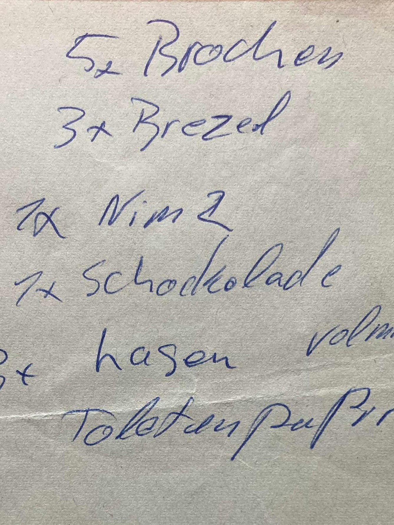 einkaufszettel middendorf