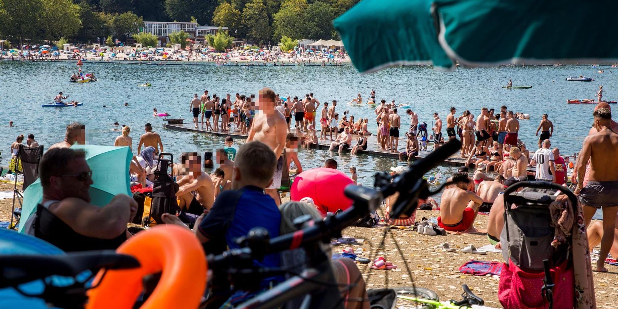 Ansturm Fühlinger See Hitze gepixelt