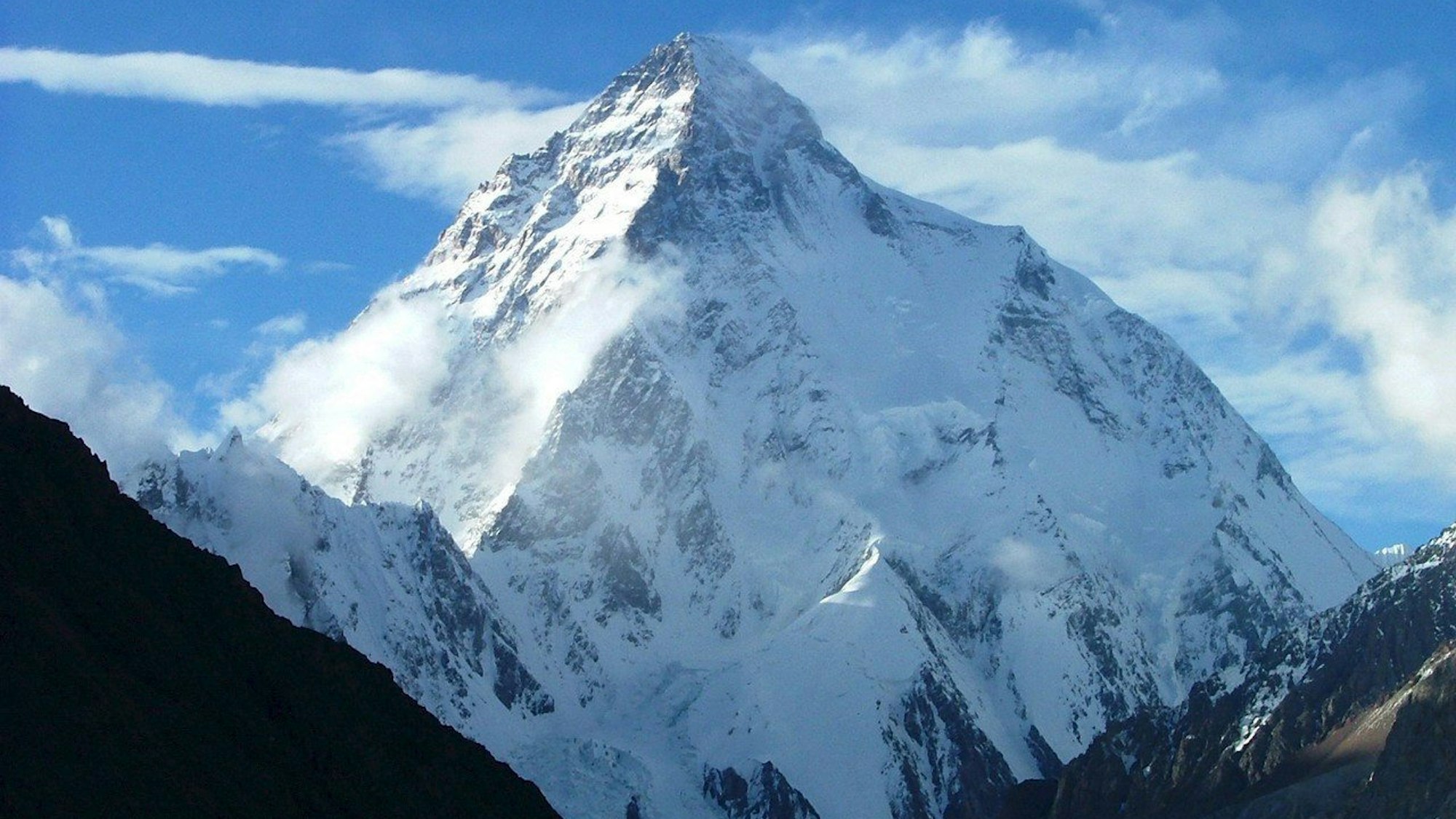 Der K2 im Karakorum-Gebirge in Gilgit-Baltistan.