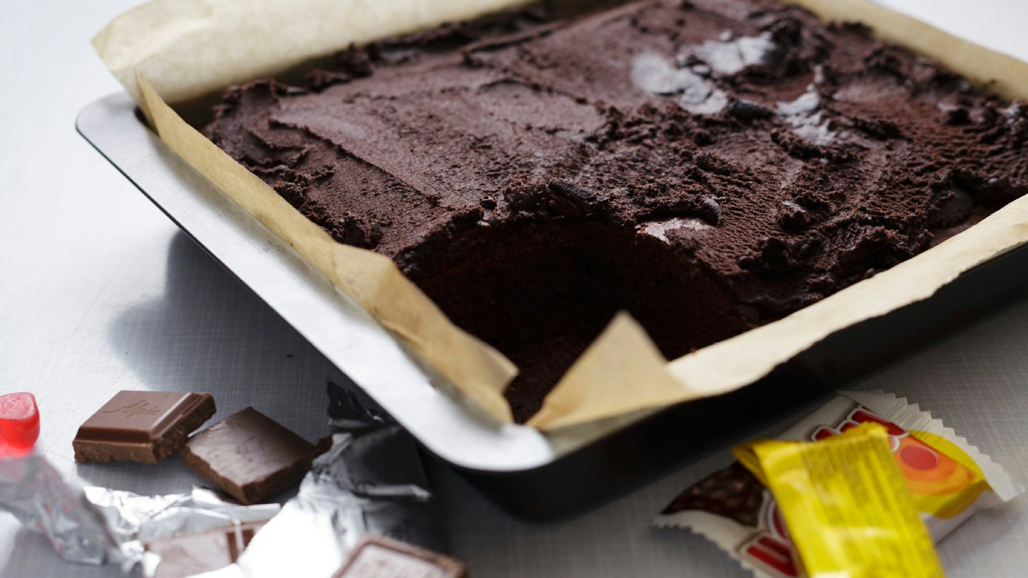 Brownie in einer Backform