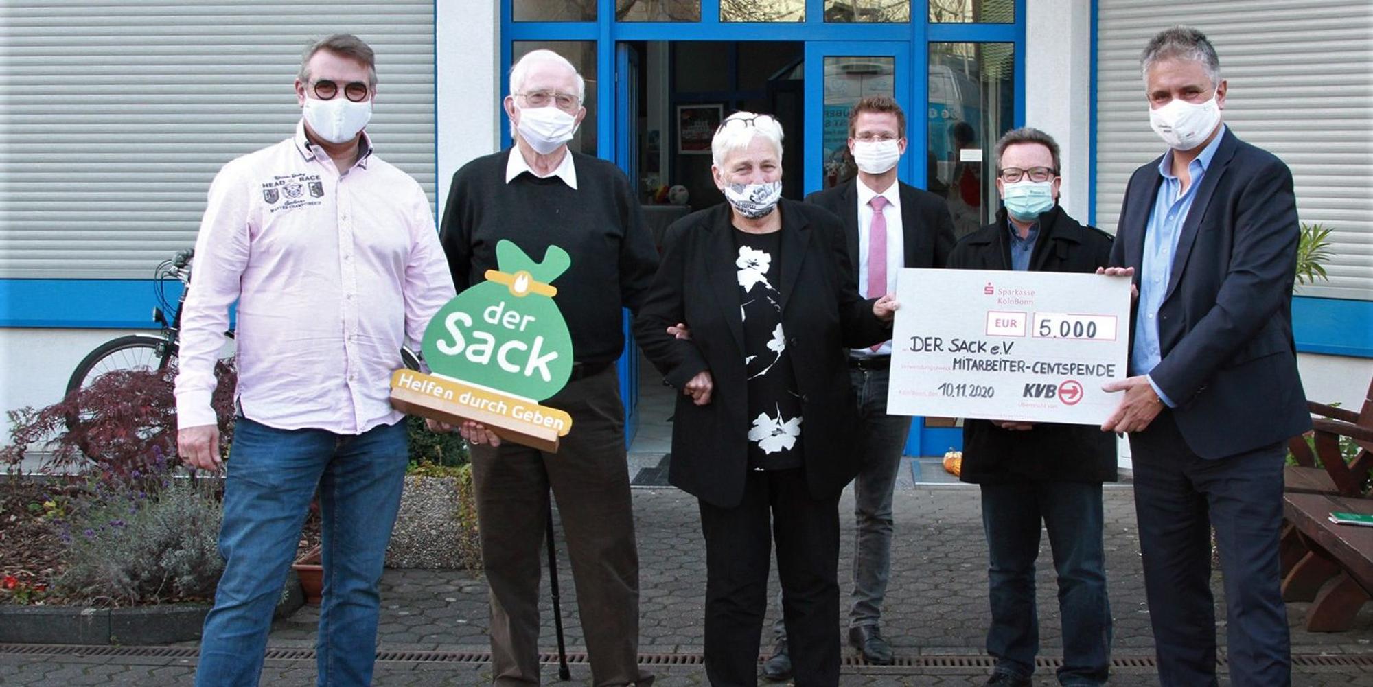 KVB_Mitarbeiter-Centspende_2020_Der Sack e. V.