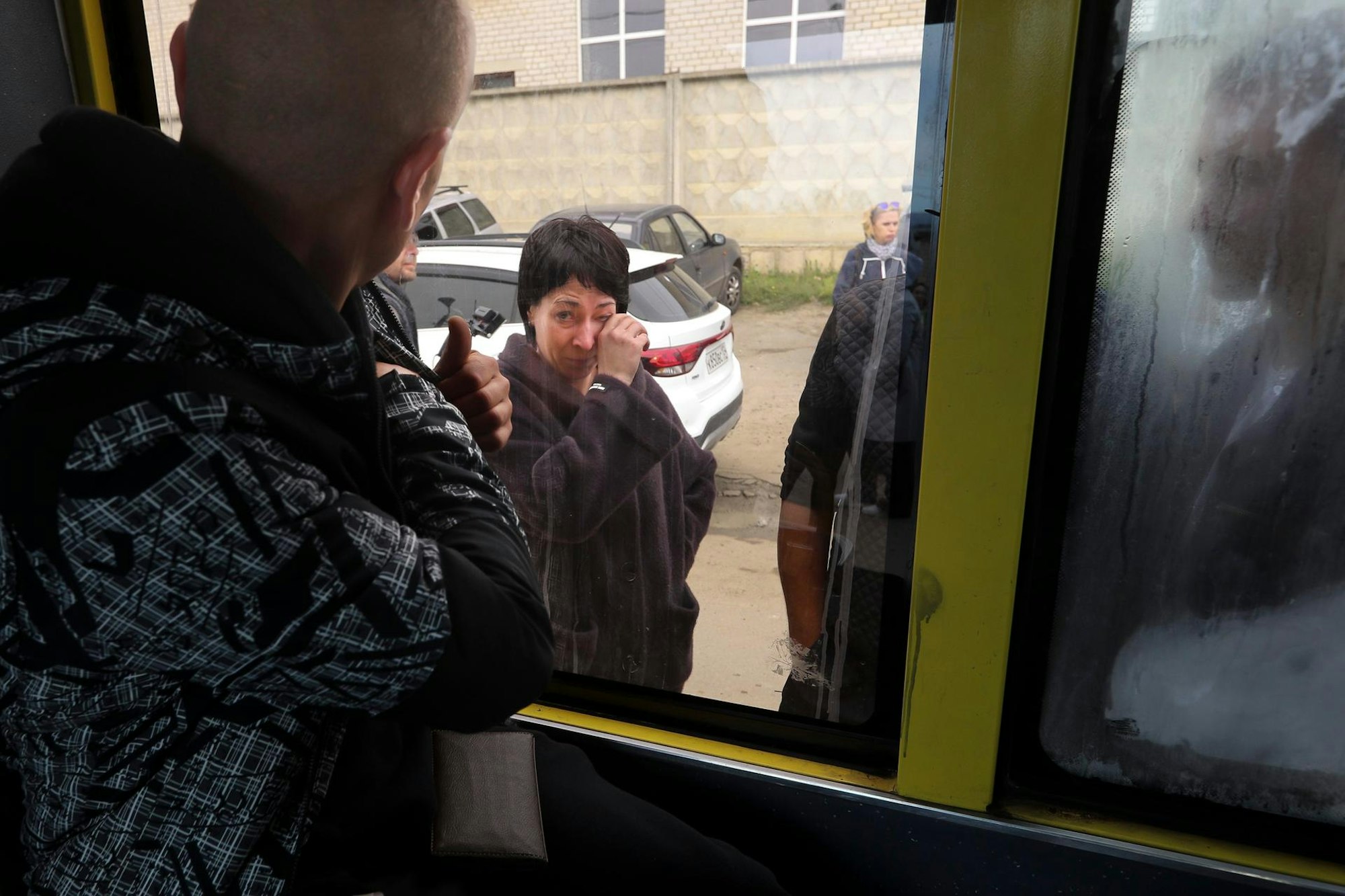 Russischer Soldat Abschied Mutter