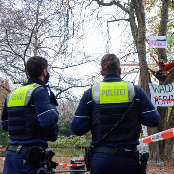 Baumbesetzer im Volksgarten