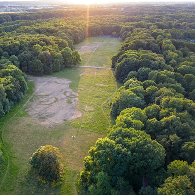 Luftbild der Gleueler Wiese im Grüngürtel
