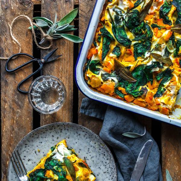 Kuerbislasagne mit Spinat und Salbei-3