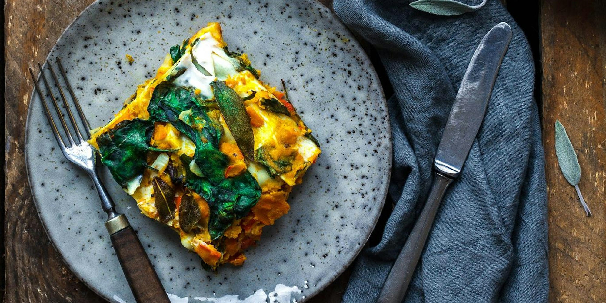 Kuerbislasagne mit Spinat und Salbei-3