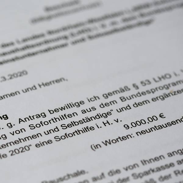Soforthilfe Bewilligung