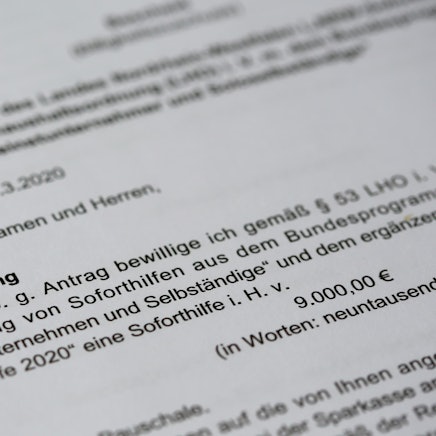 Soforthilfe Bewilligung