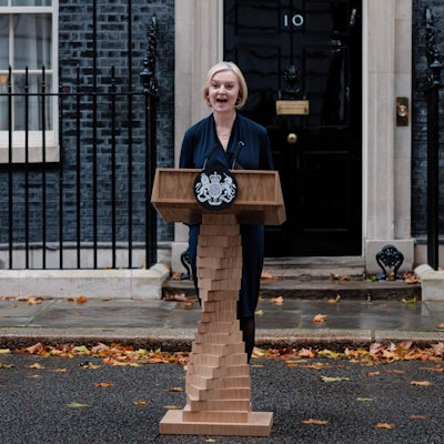 Liz Truss Pult Rücktritt 201022