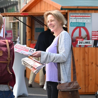 Linke Wahlkampf Schildergasse (1)