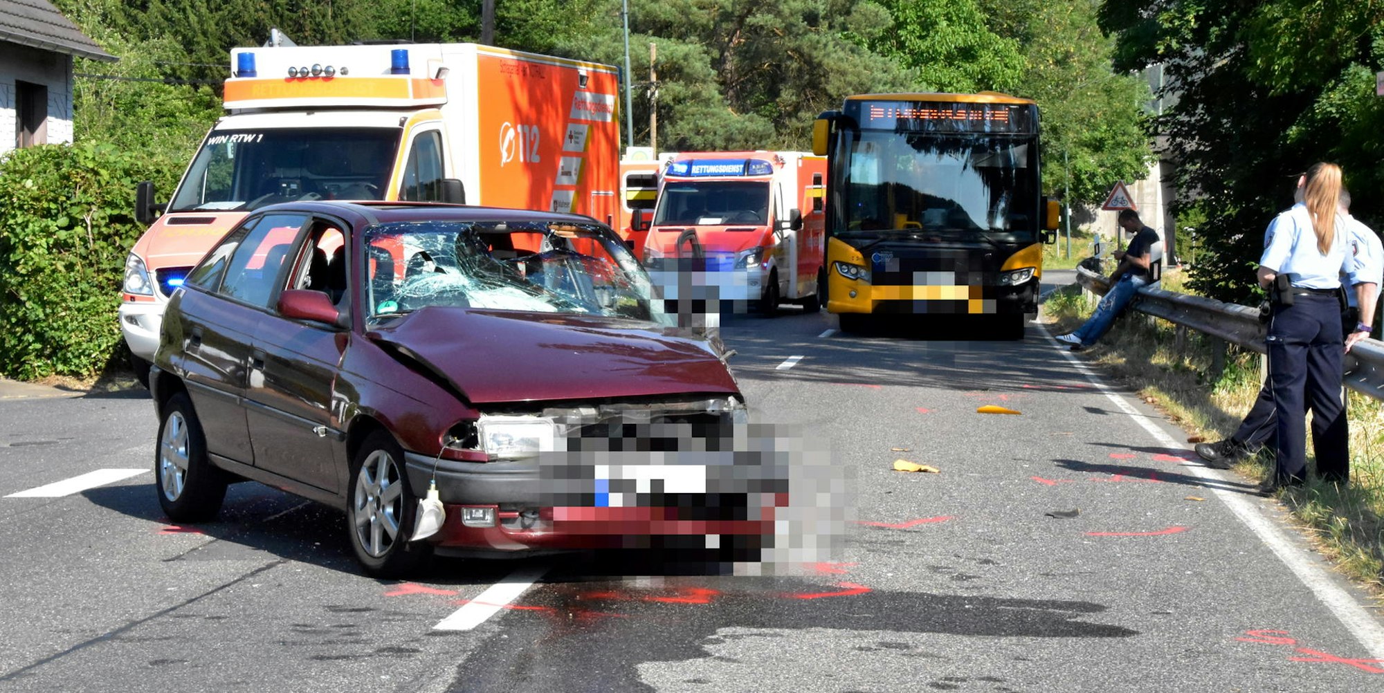 Unfall mit Bus Windeck